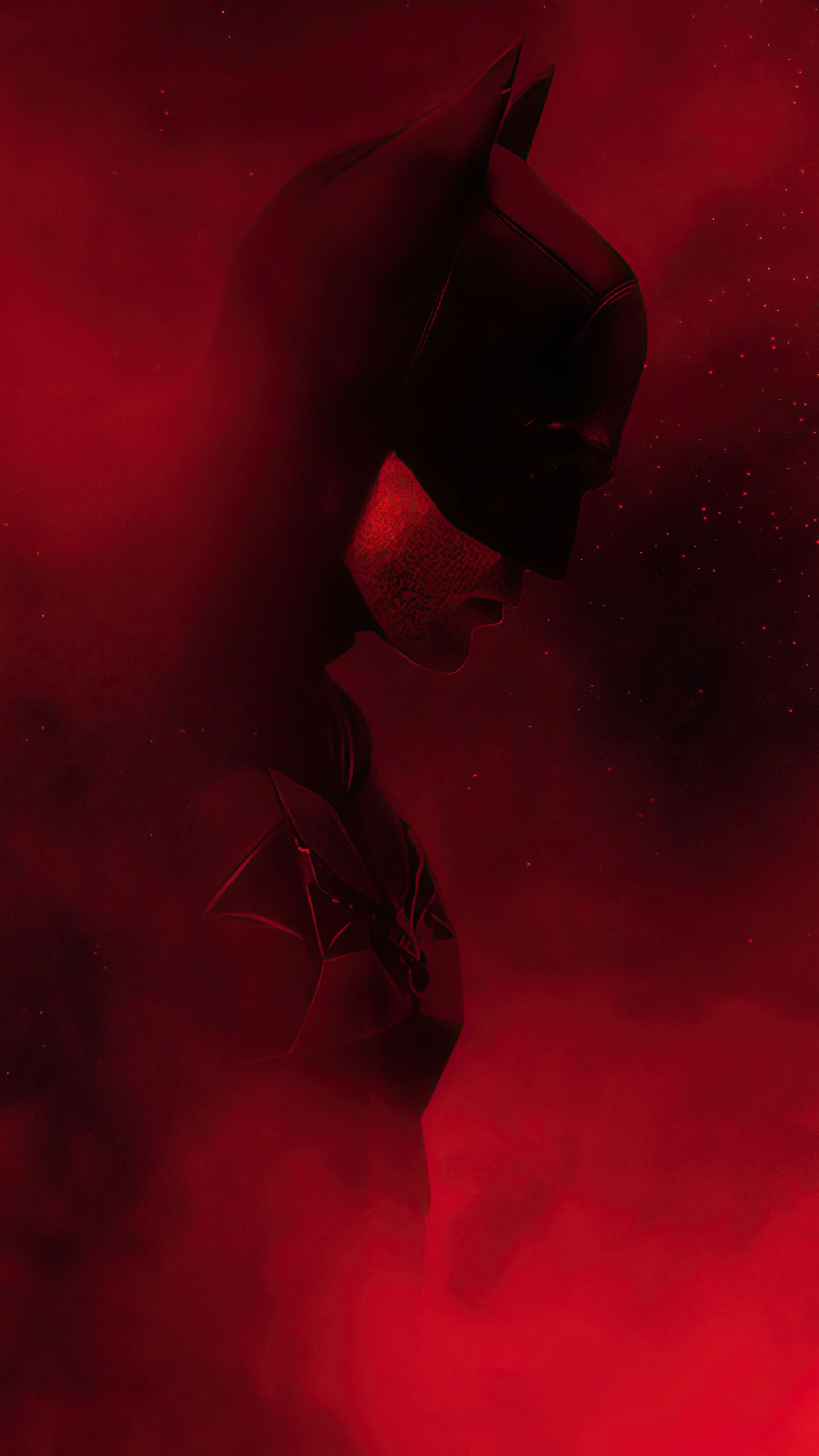 The Batman Red Theme Wallpaper