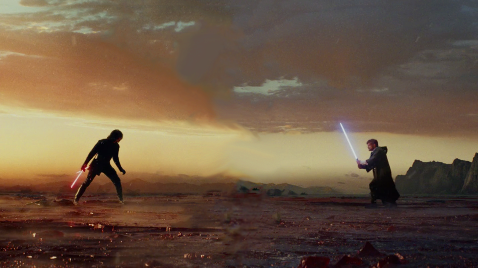 Luke vs Kylo Ren Screen Wallpaper 1920