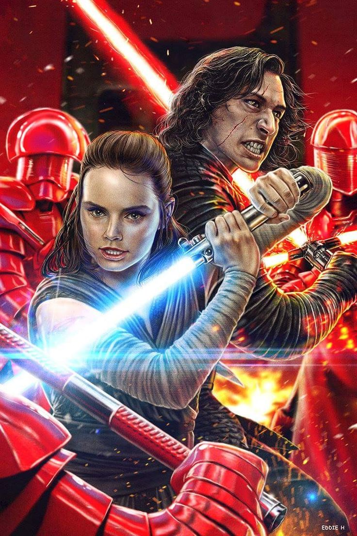 Rey and Kylo Ren vs the Praetorian Guard. Star wars picture, Star wars image, Star wars poster