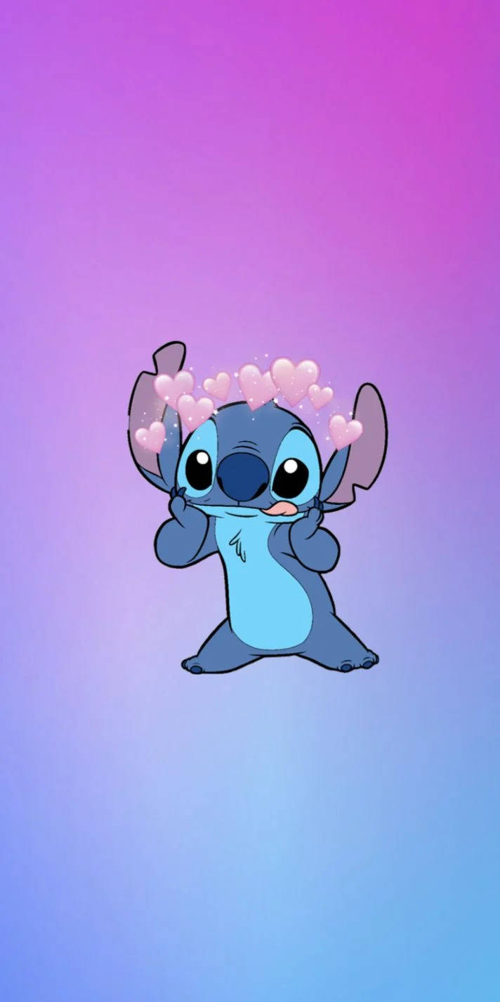 Stitch With Heart Crown Wallpaper