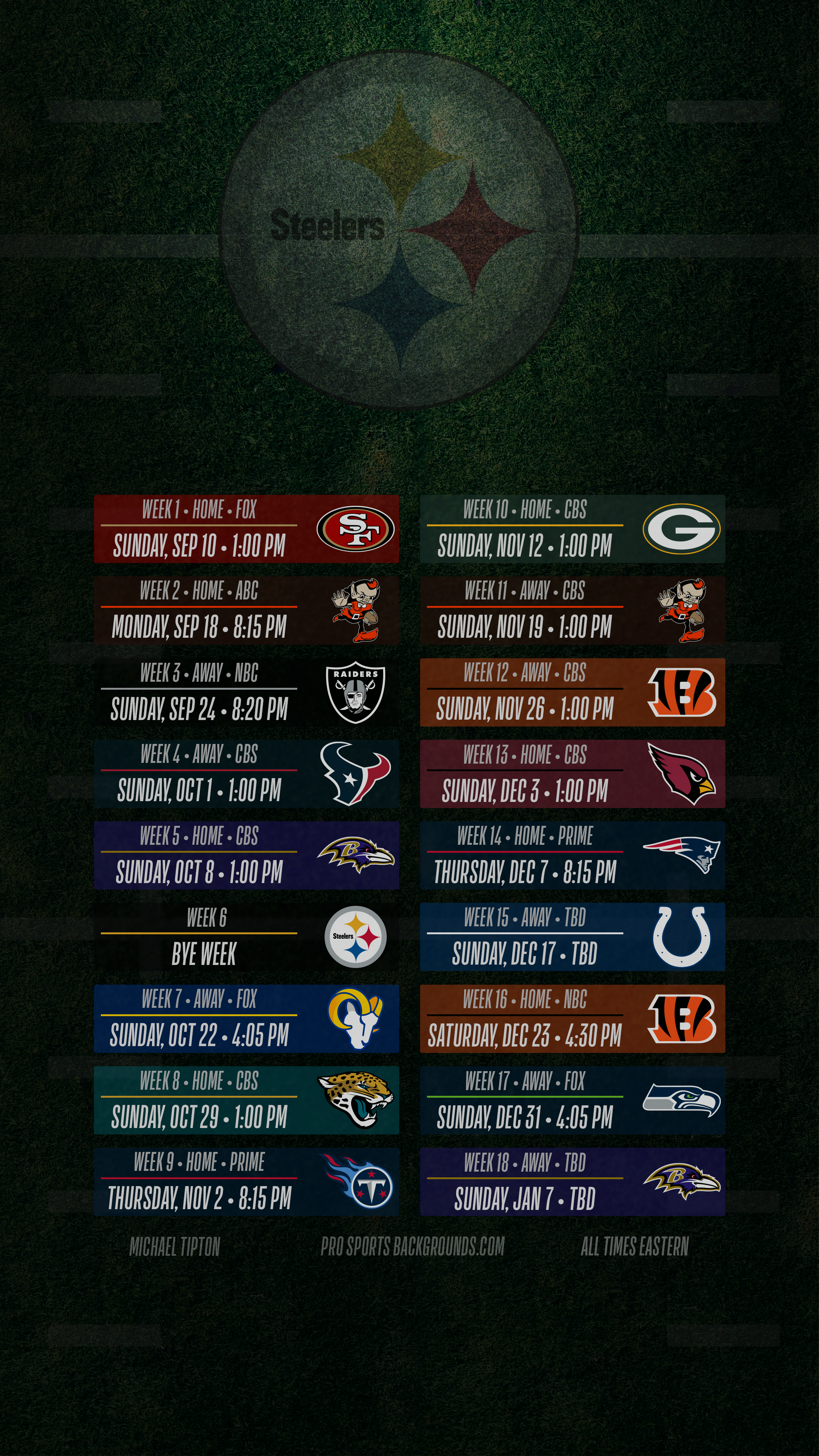 Steelers 2021 schedule: Downloadable mobile, desktop wallpaper