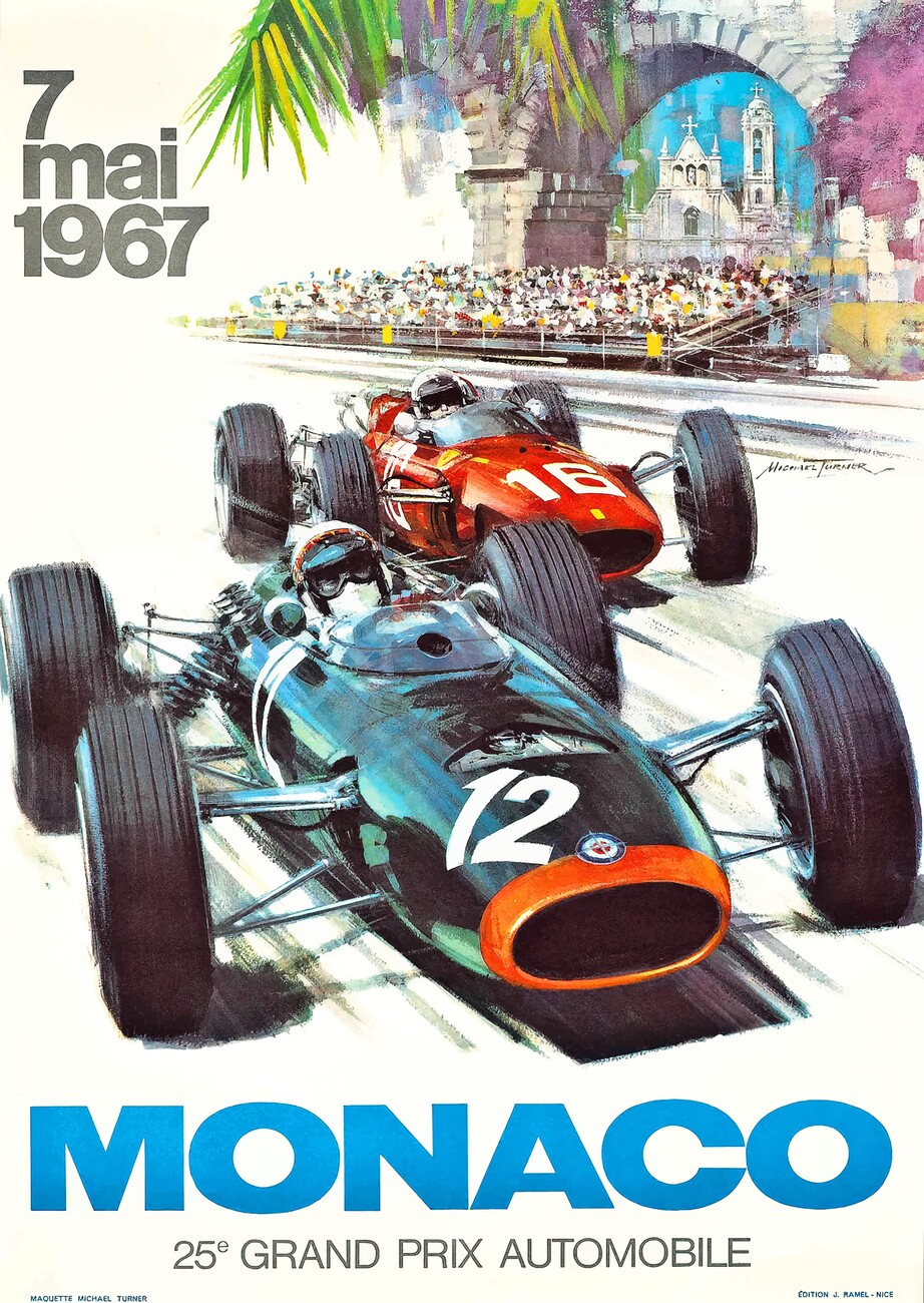 Monaco Grand Prix Racing Poster Wall Mural
