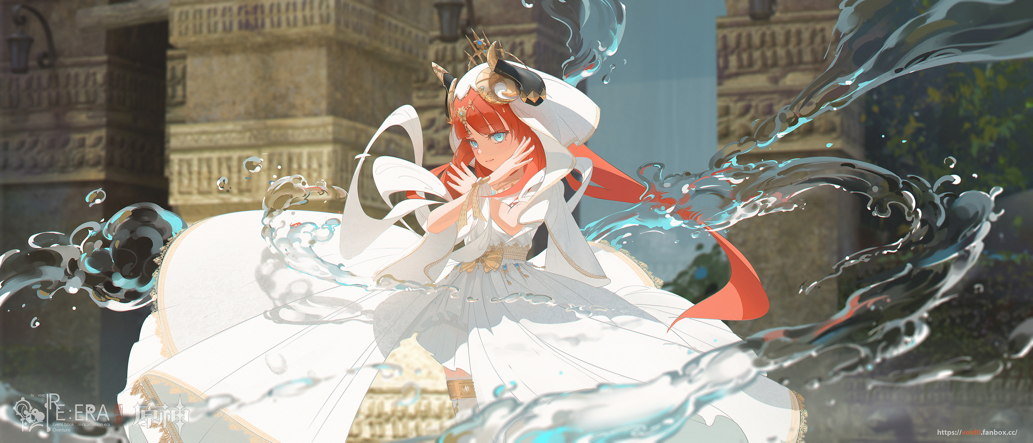 Nilou (Genshin Impact), void_0, redhead, blue eyes, Genshin Impact, anime girls, waterx1412 Wallpaper