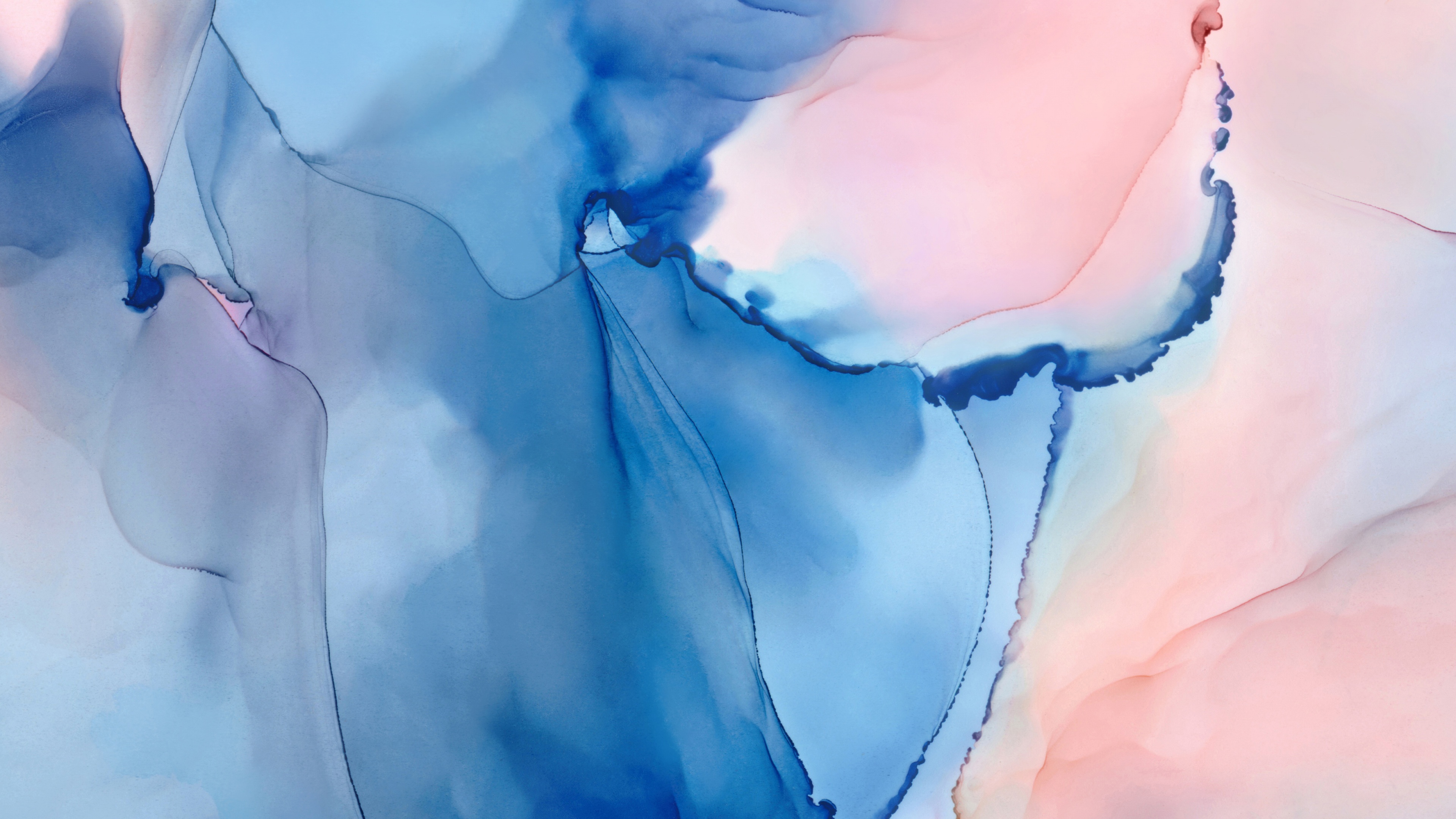 Huawei MediaPad Wallpaper 4K, Watercolors, Blue, Stock