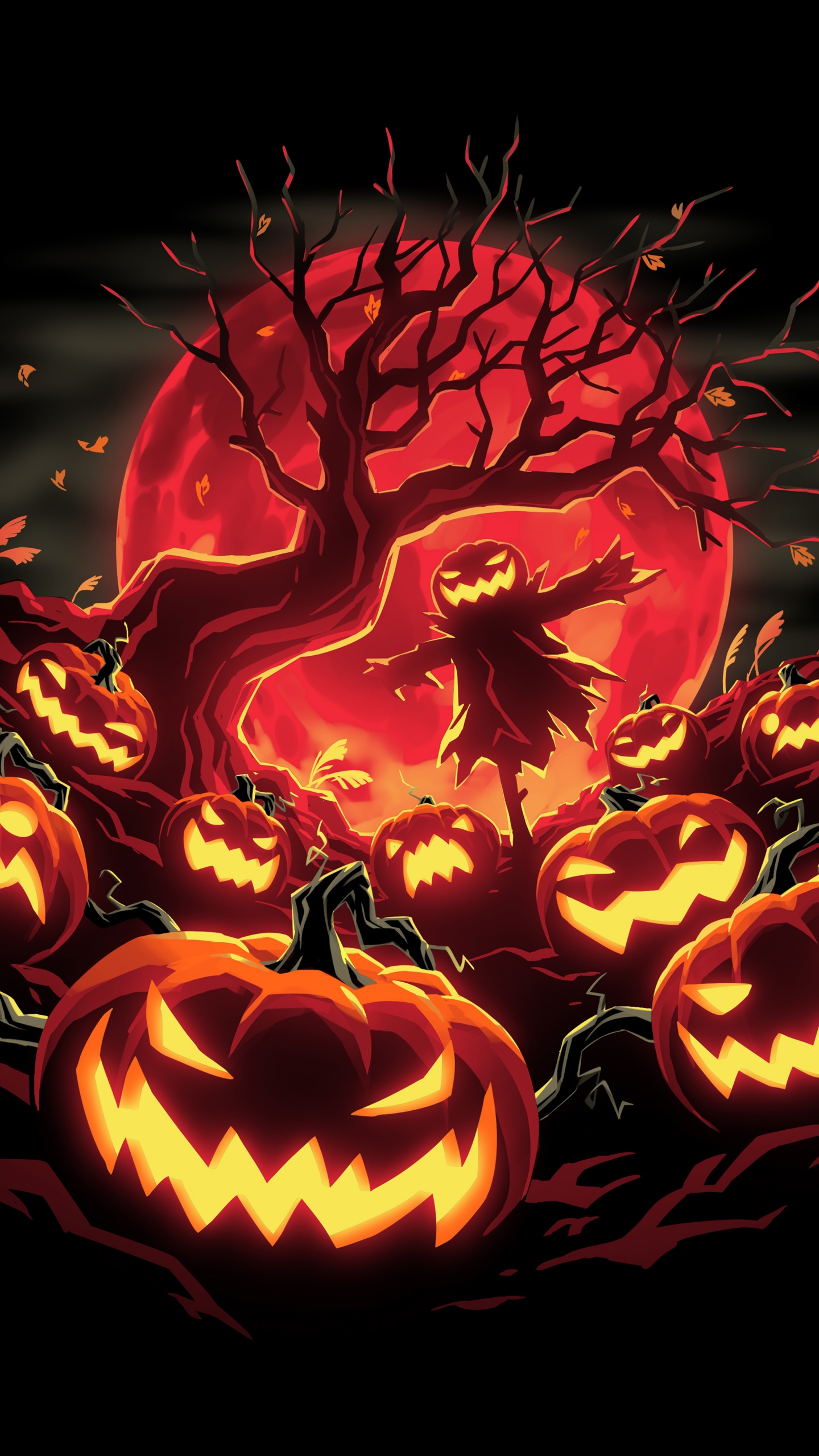 Halloween pumpkins Wallpaper 4K, Haunted, Scarecrow, 5K