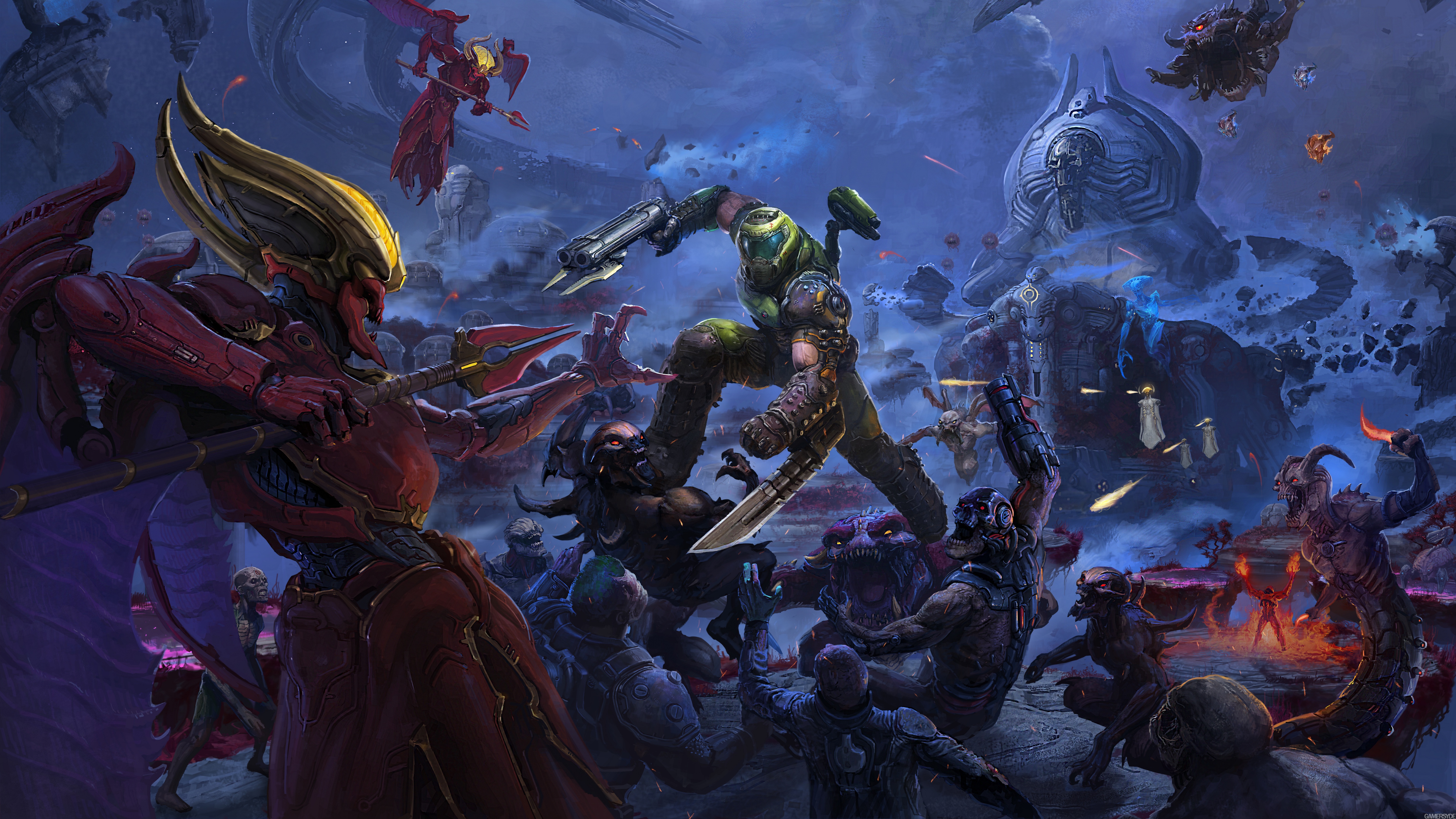 Doom Eternal: The Ancient Gods Wallpaper 4K, Doom Slayer