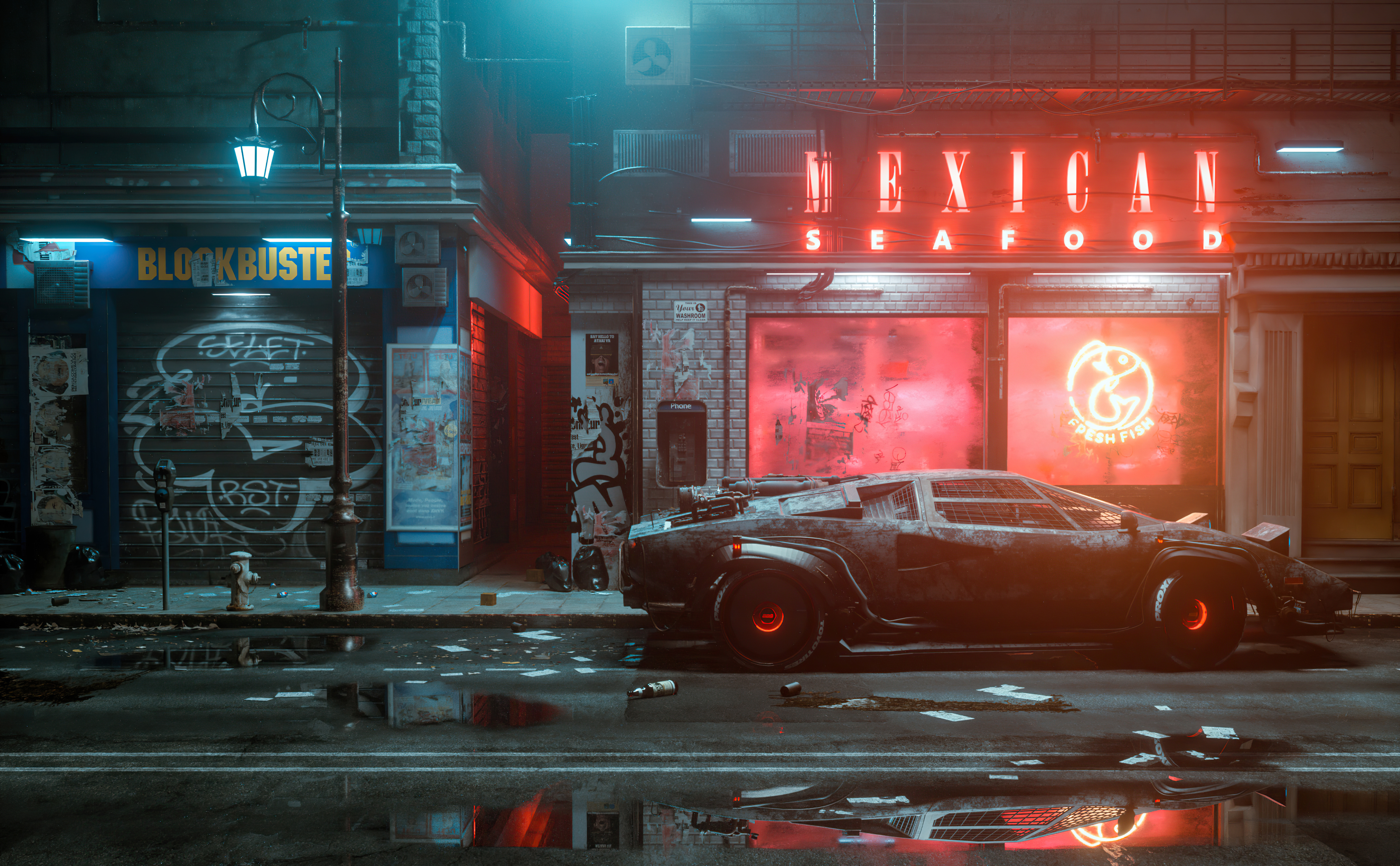 Tired City Scifi Car 1024x768 Resolution HD 4k Wallpaper, Image, Background, Photo and Picture