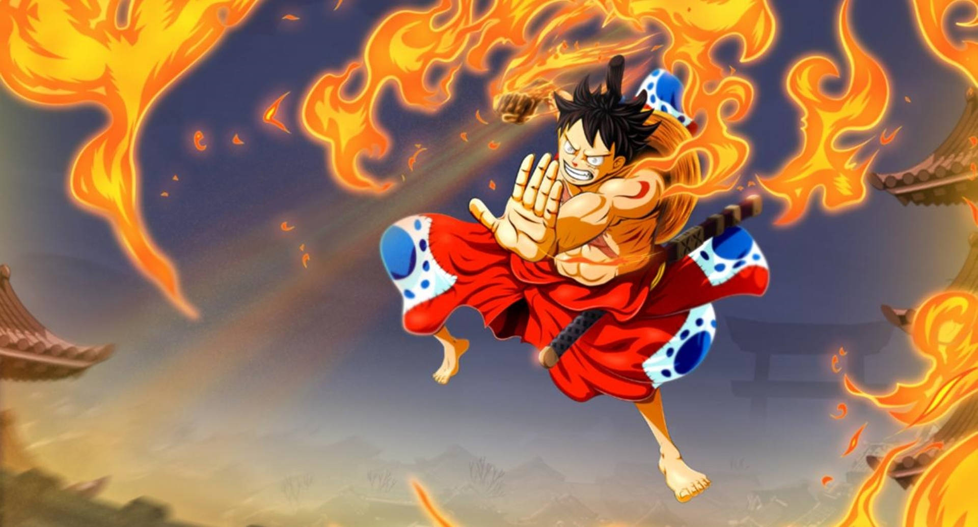 Download One Piece Wano 4K Luffy Red Hawk Wallpaper