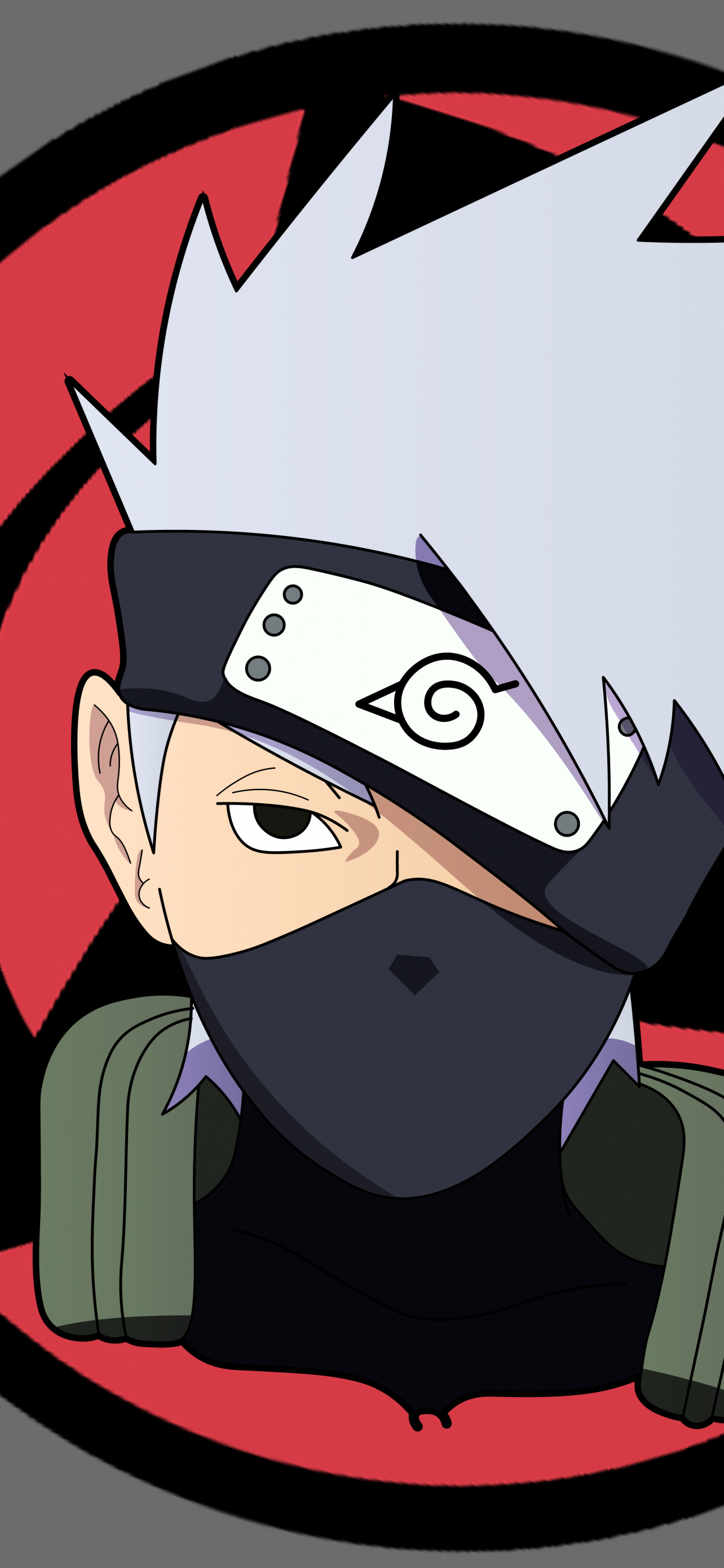 Kakashi Hatake Wallpaper 4K, 8K, Naruto, Minimal art
