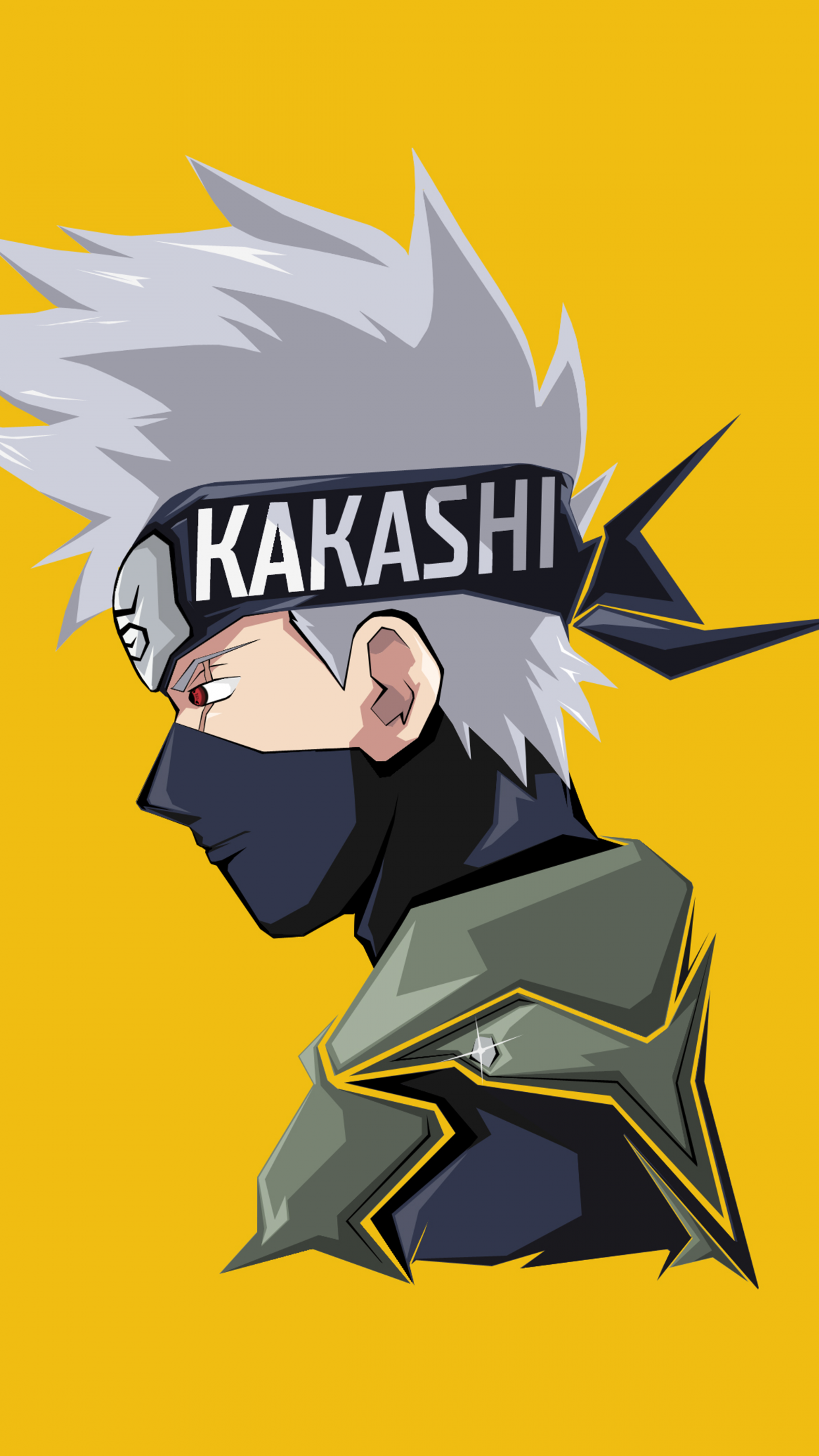 Kakashi Hatake Wallpaper 4K, Illustration, Naruto, Minimal art