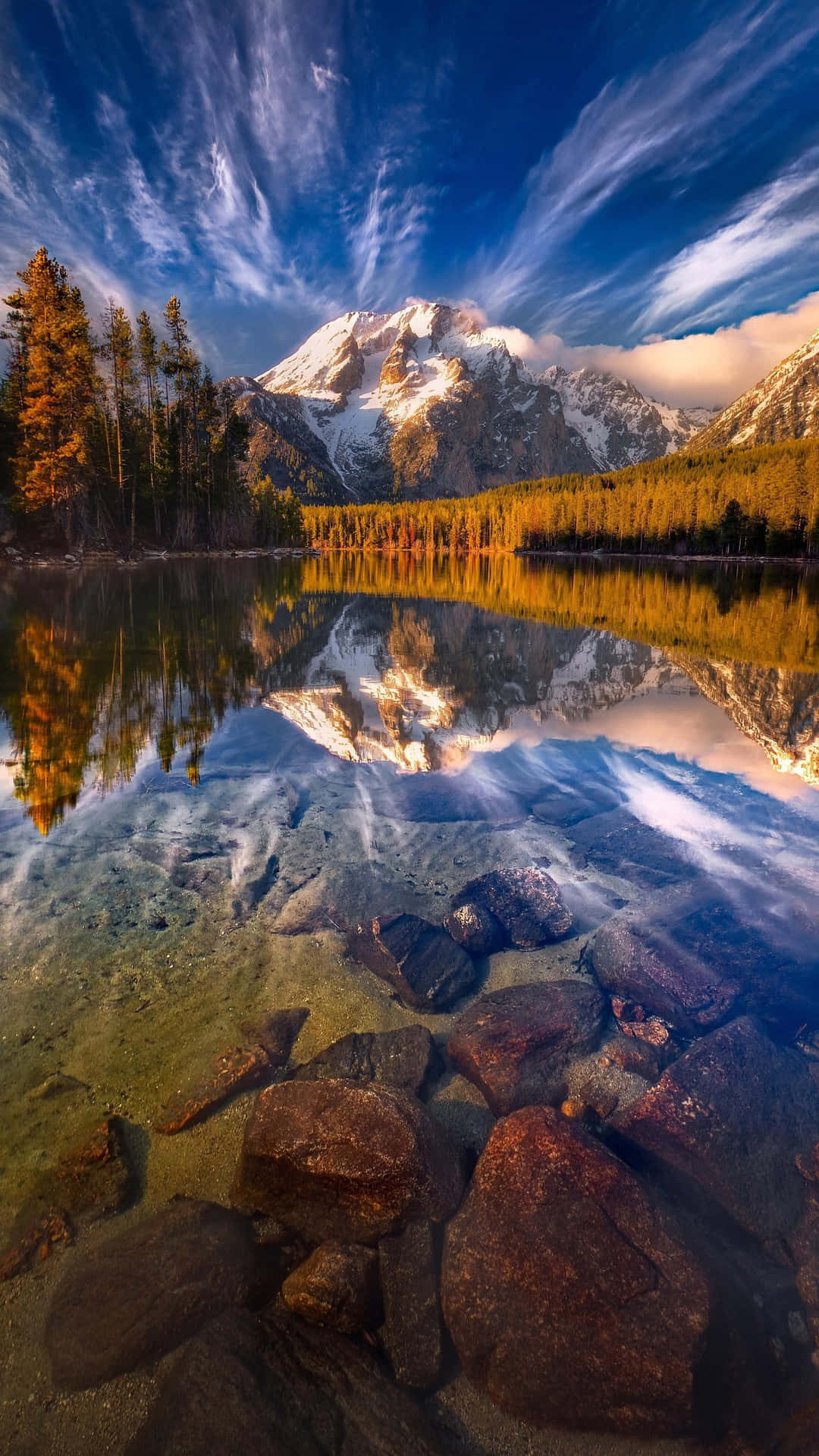 Download Autumn Lake Nature 4K iPhone Wallpaper