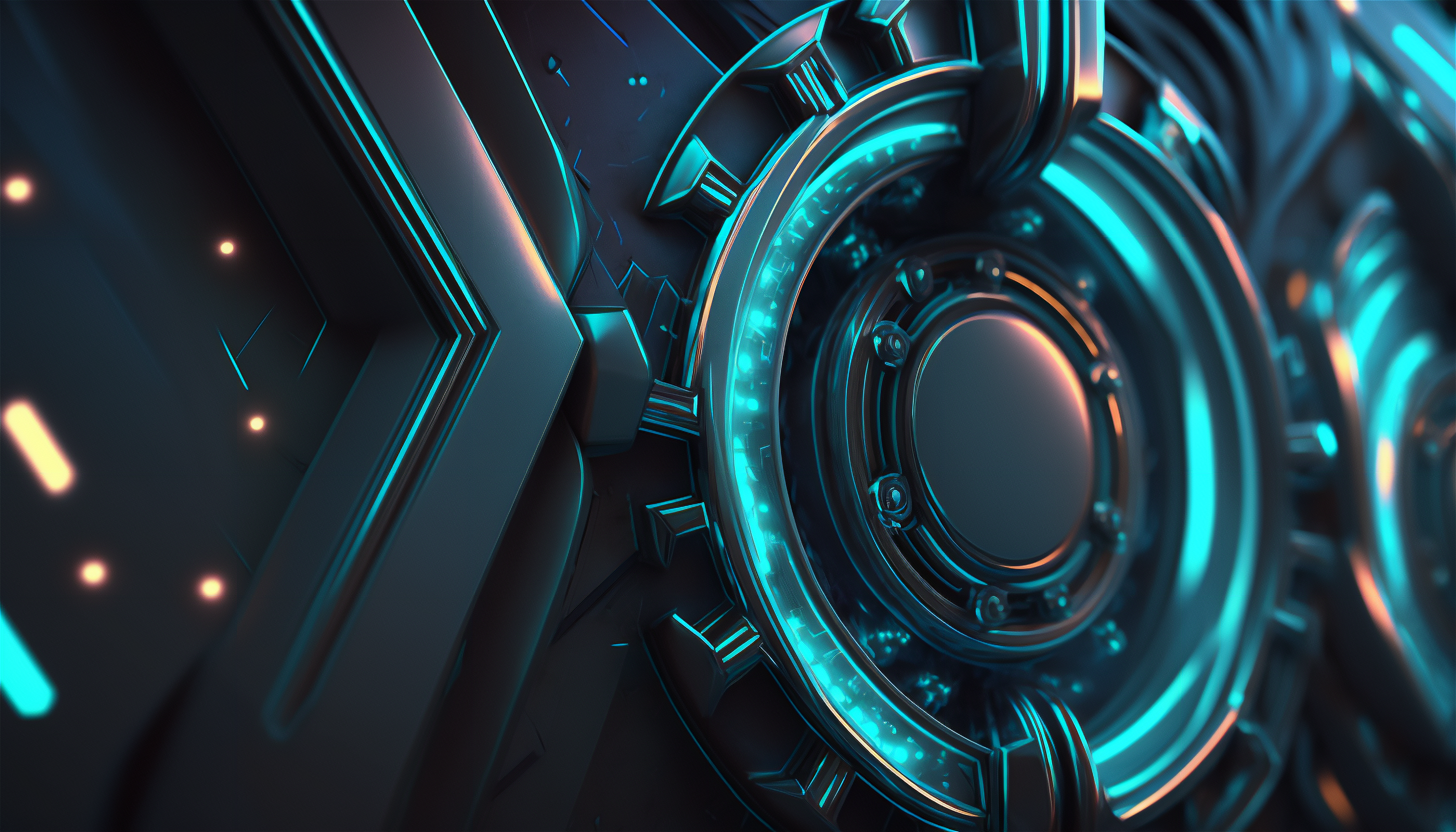 Ai Art Tech Abstract Neon Machine Wallpaper:3136x1792