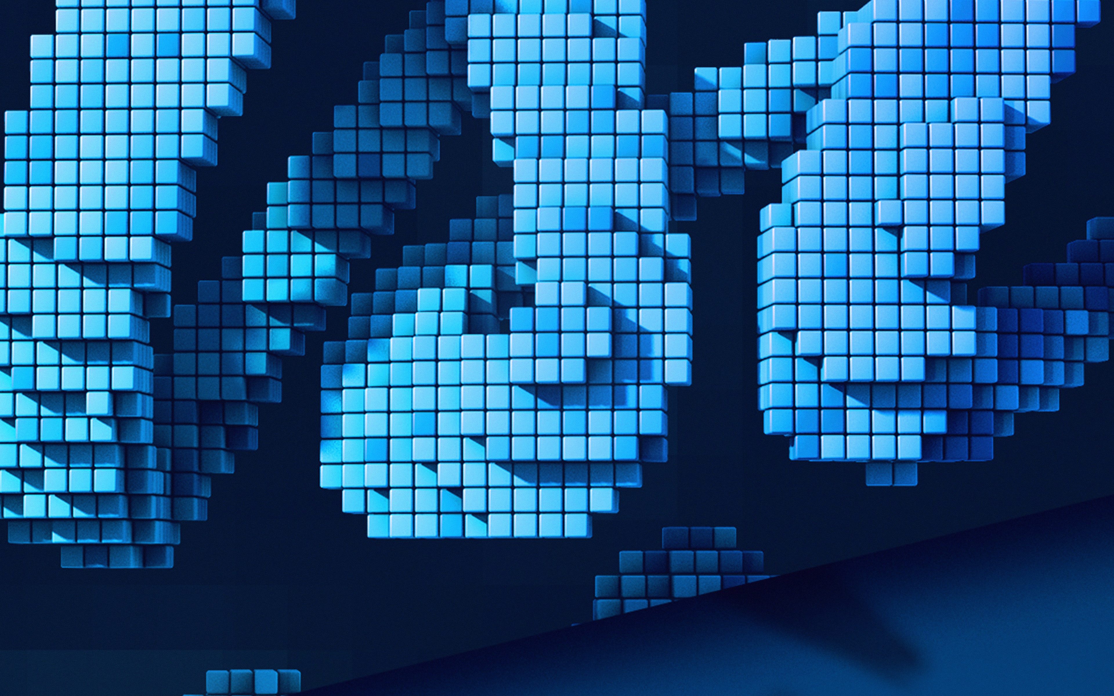 Digital Pixel Art Blue Pattern Background Wallpaper