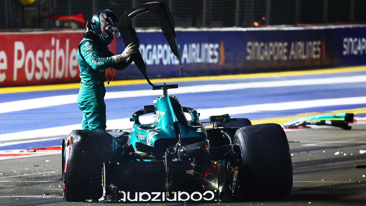 Aston Martin driver Lance Stroll withdraws from F1 Singapore Grand Prix following qualifying crash