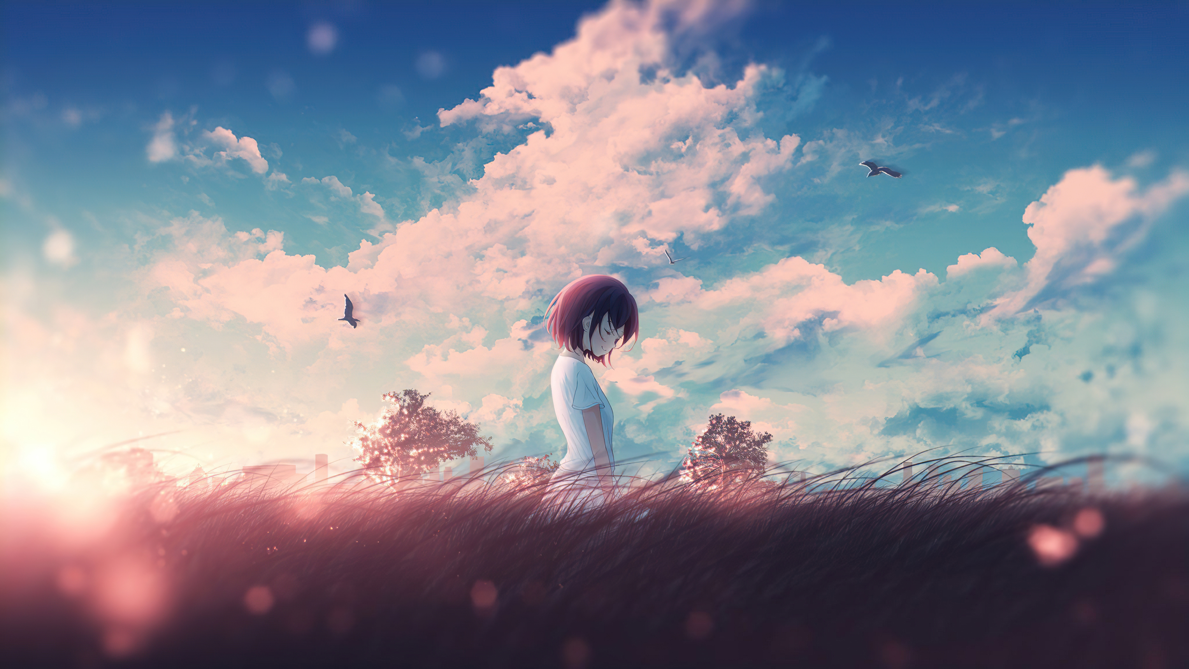 Young Girl In Nature Scenery, HD Anime, 4k Wallpaper, Image, Background, Photo and Picture