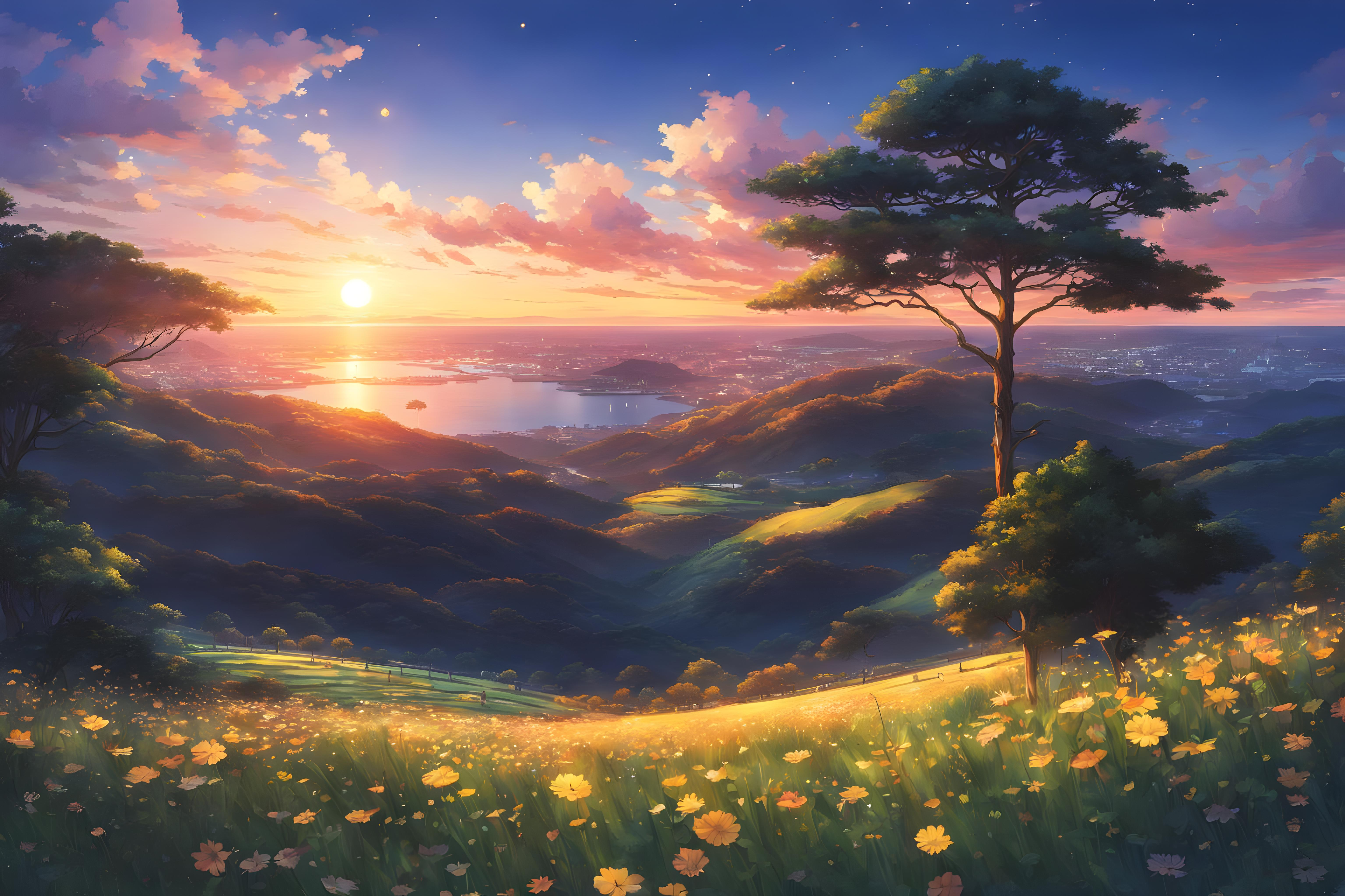 Anime Landscape 4k Ultra HD Wallpaper