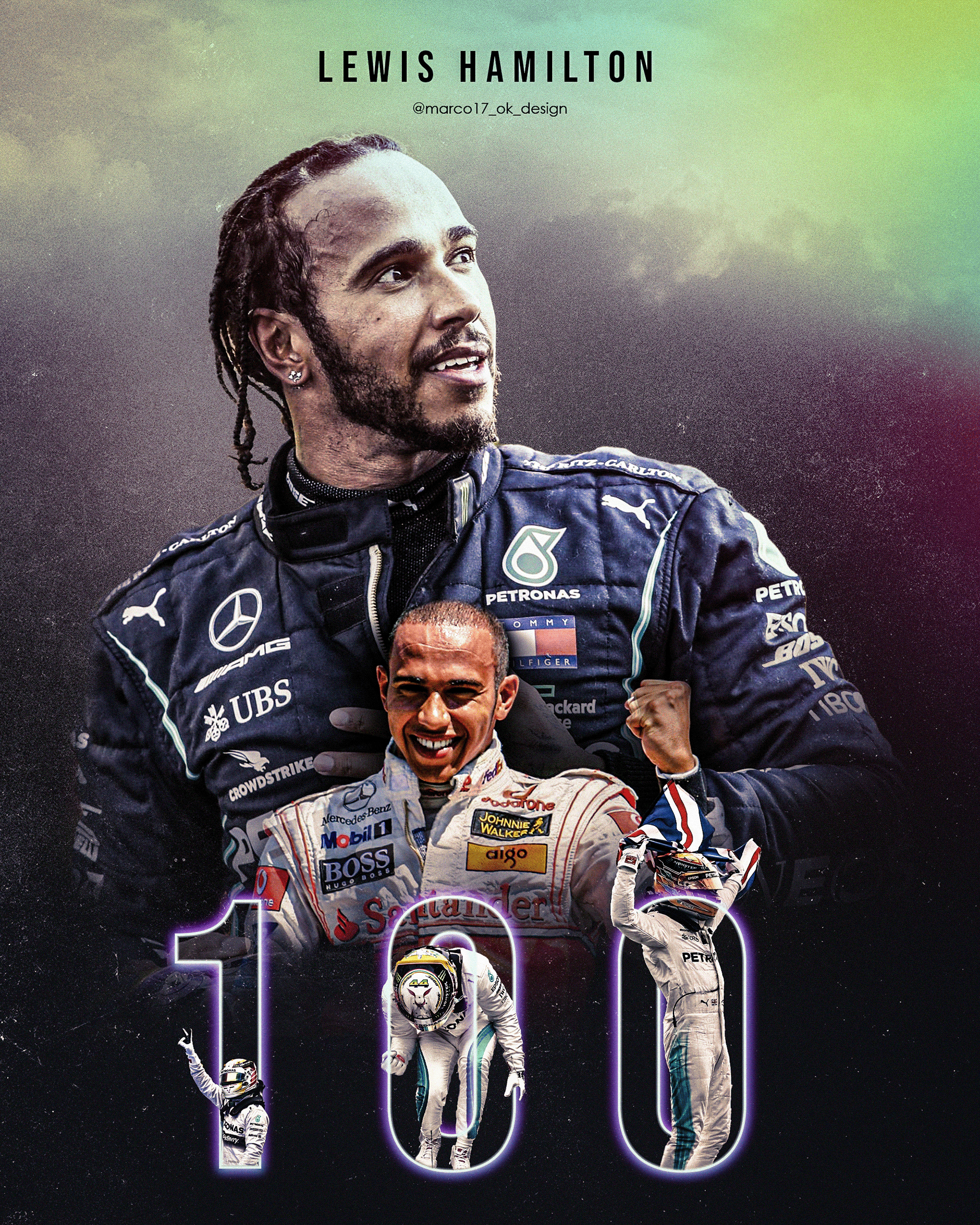 Lewis Hamilton 100 Poles Artwork / Wallpaper