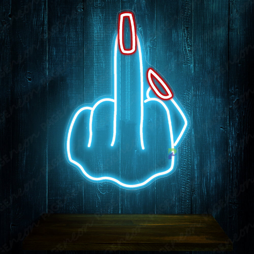 Middle Finger Neon Sign Bold Art Neon Light