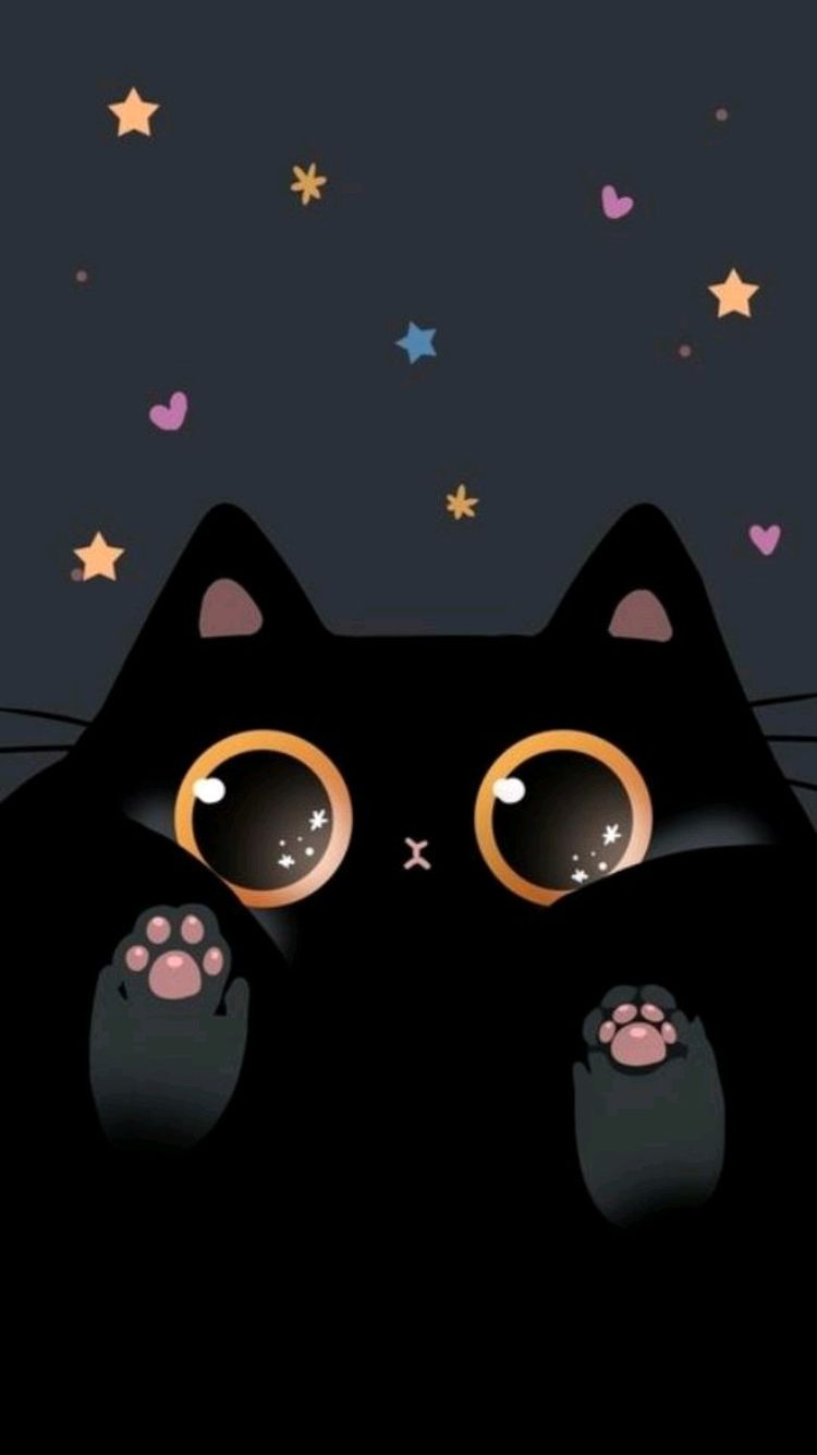 Free download black cat Cartoon wallpaper Cute cartoon wallpaper iPhone [750x1335] for your Desktop, Mobile & Tablet. Explore Cute Black Cat Wallpaper. Wallpaper Black Cat, Black Cat Background, Cute Cat Background