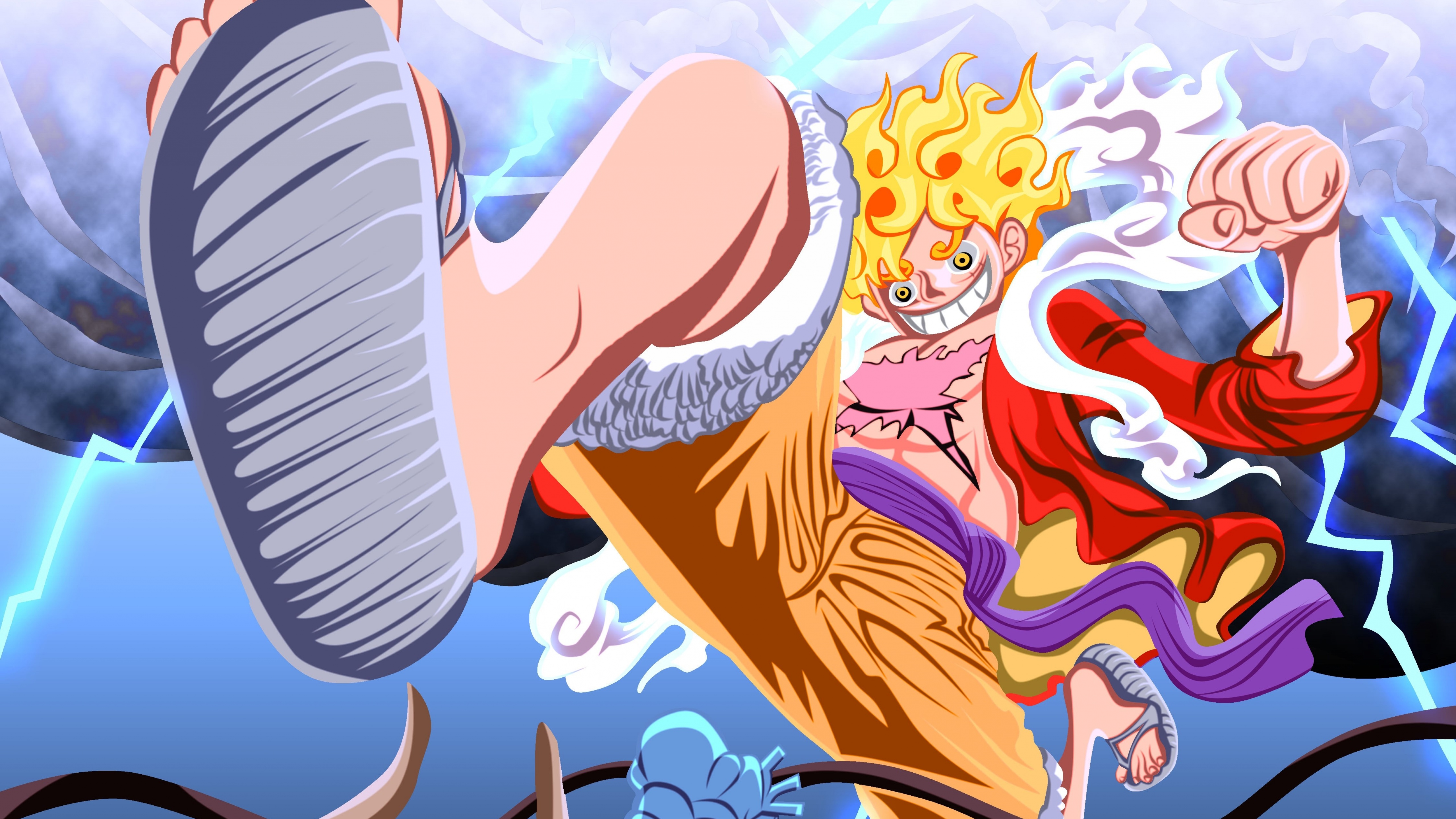 Luffy vs Kaido Wallpaper 4K, Gear 5, One Piece