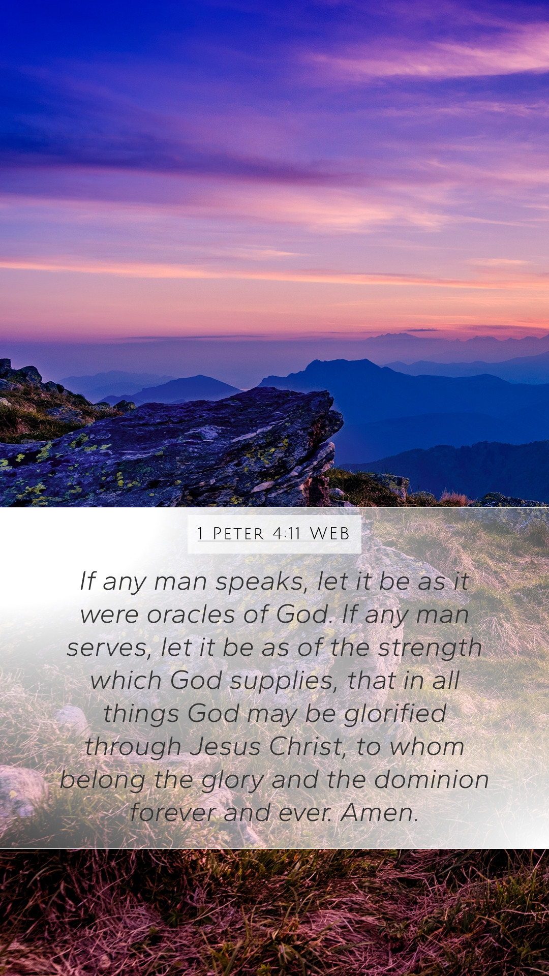 Peter 4:11 WEB Mobile Phone Wallpaper any man speaks, let it be as it were oracles