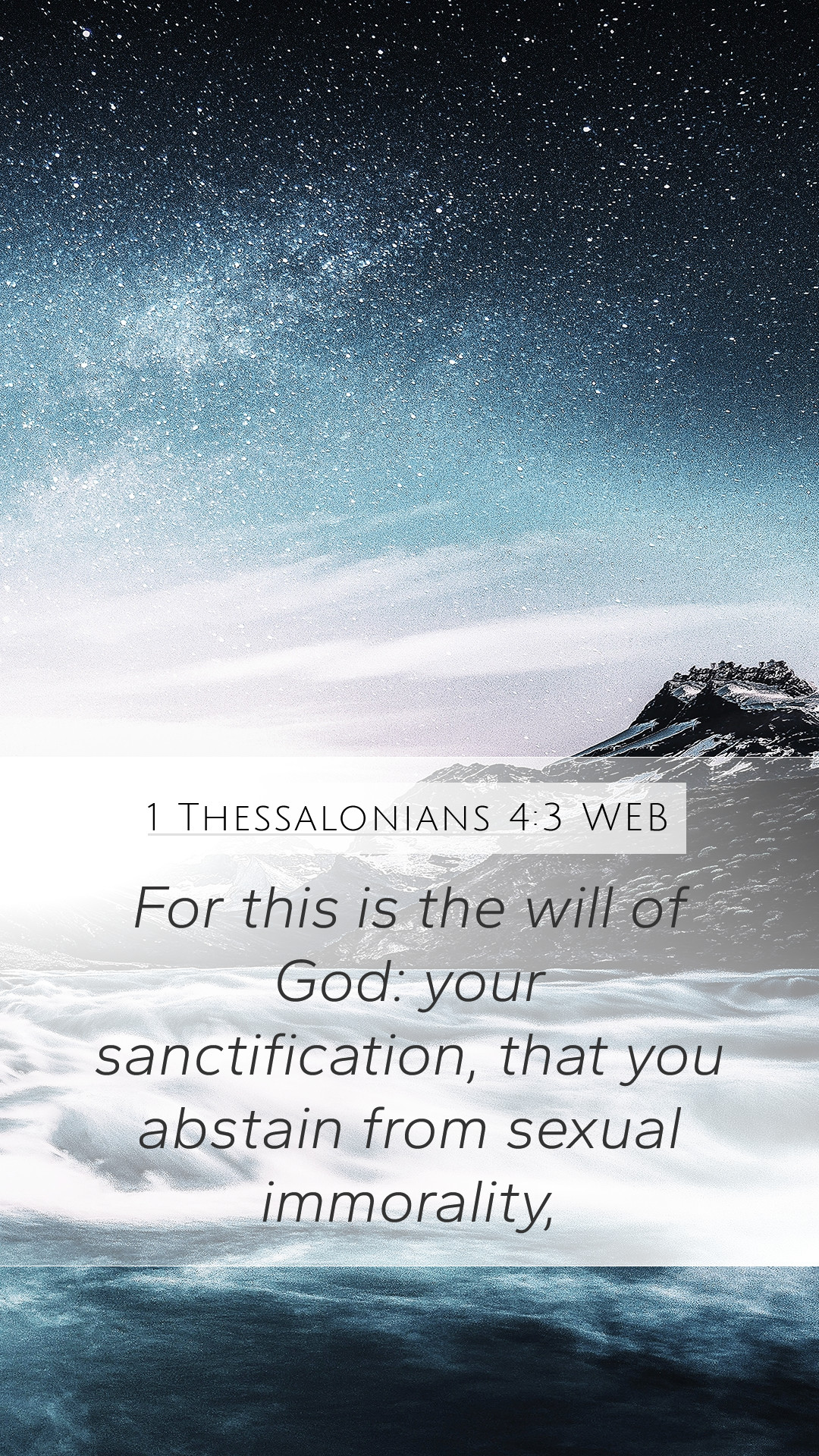 Thessalonians 4:3 WEB Mobile Phone Wallpaper this is the will of God: your sanctification