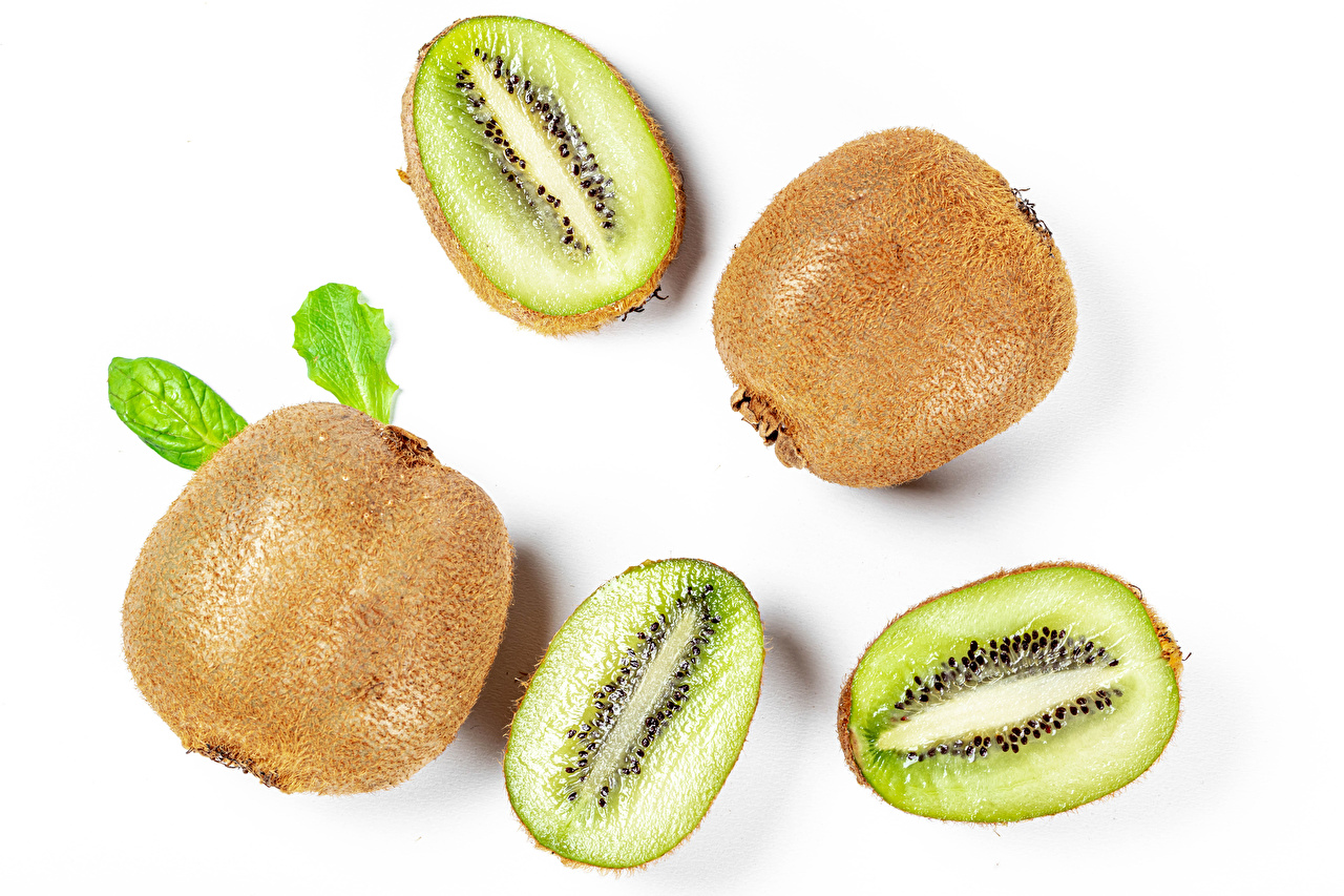 Desktop Wallpaper Kiwi Food Closeup White background