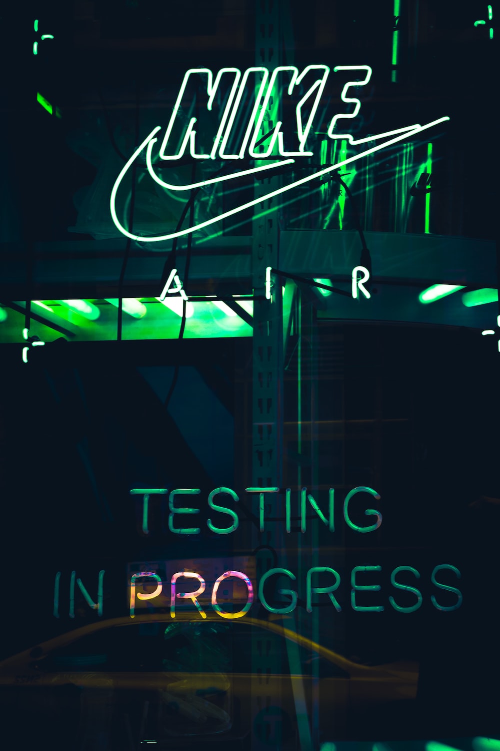 Turned On White Nike Neon Light Signage Photo