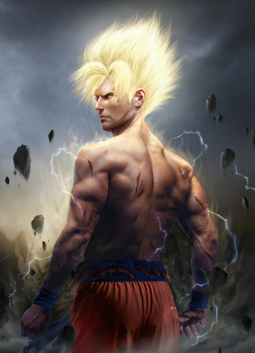 Download wallpaper 840x1160 goku, dragon ball z, fan art, iphone 4, iphone 4s, ipod touch, 840x1160 HD background, 28335