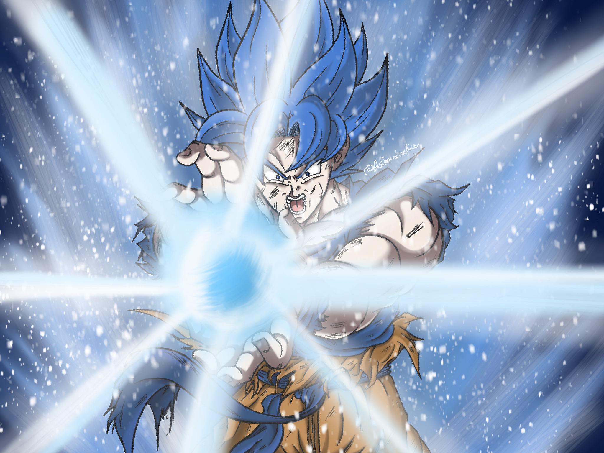 SSB Goku fan art! Just finished it! Whatchall think?