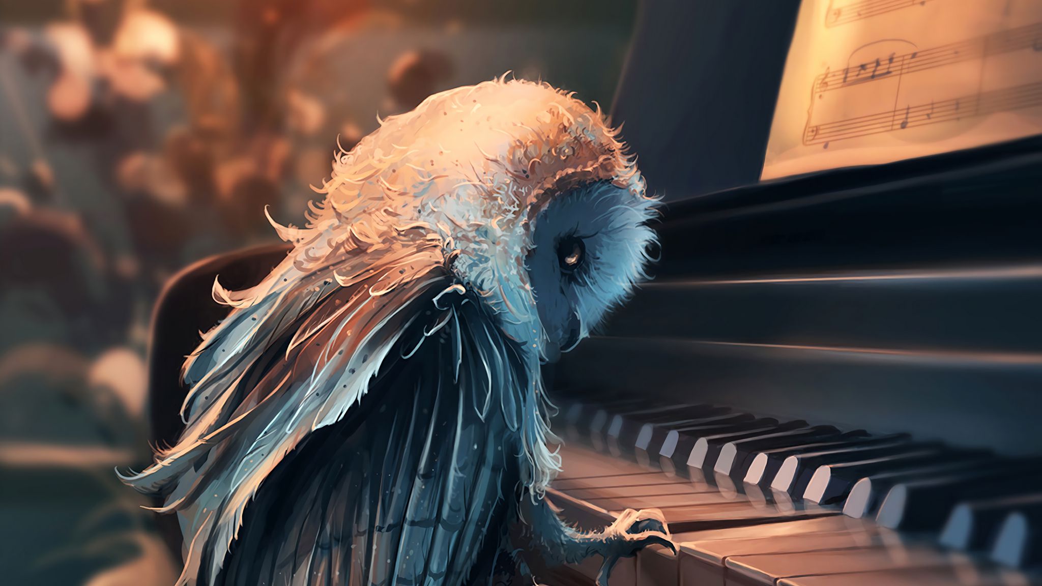 Owl Playing Piano