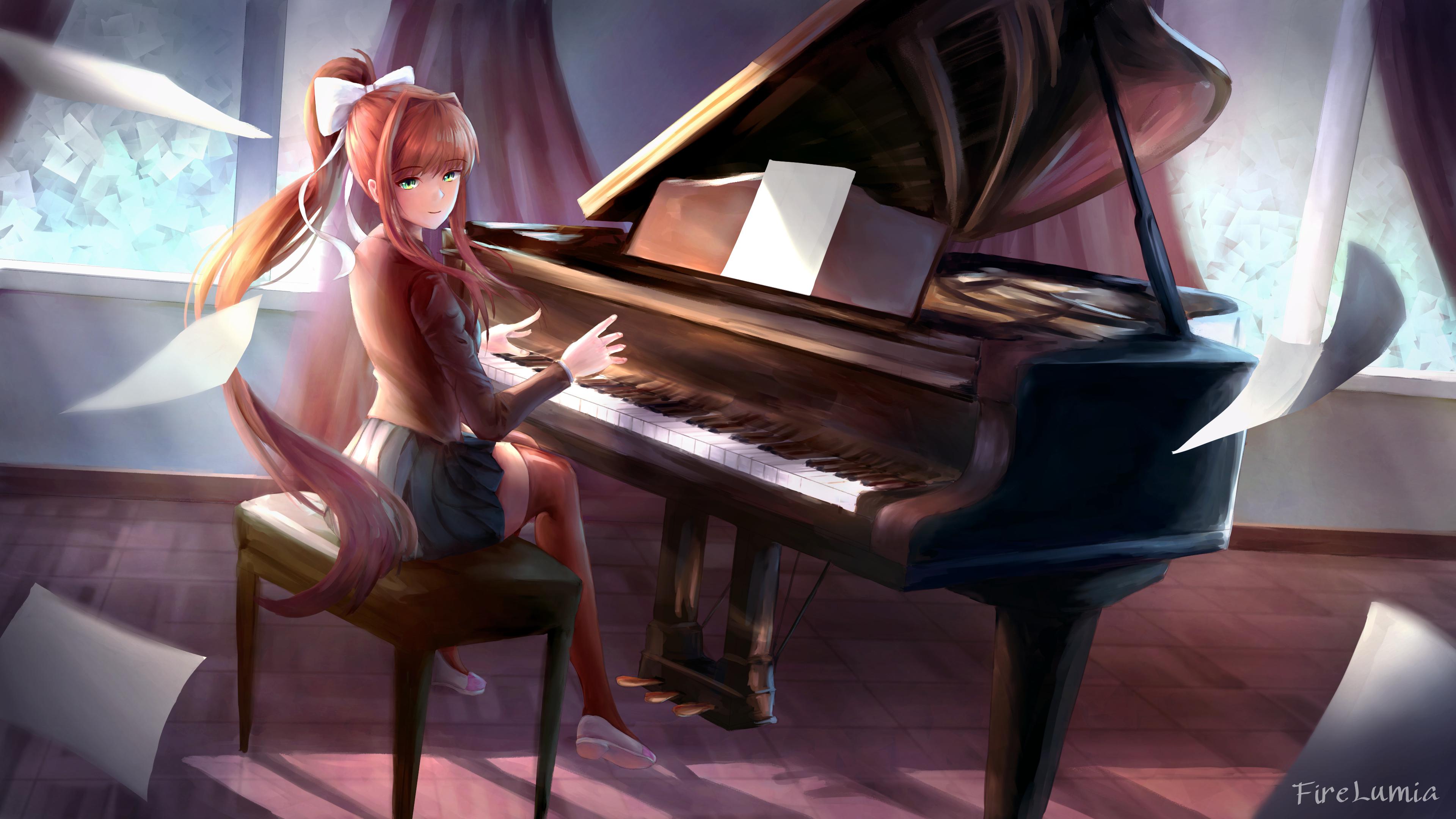 I painted Monika playing the piano