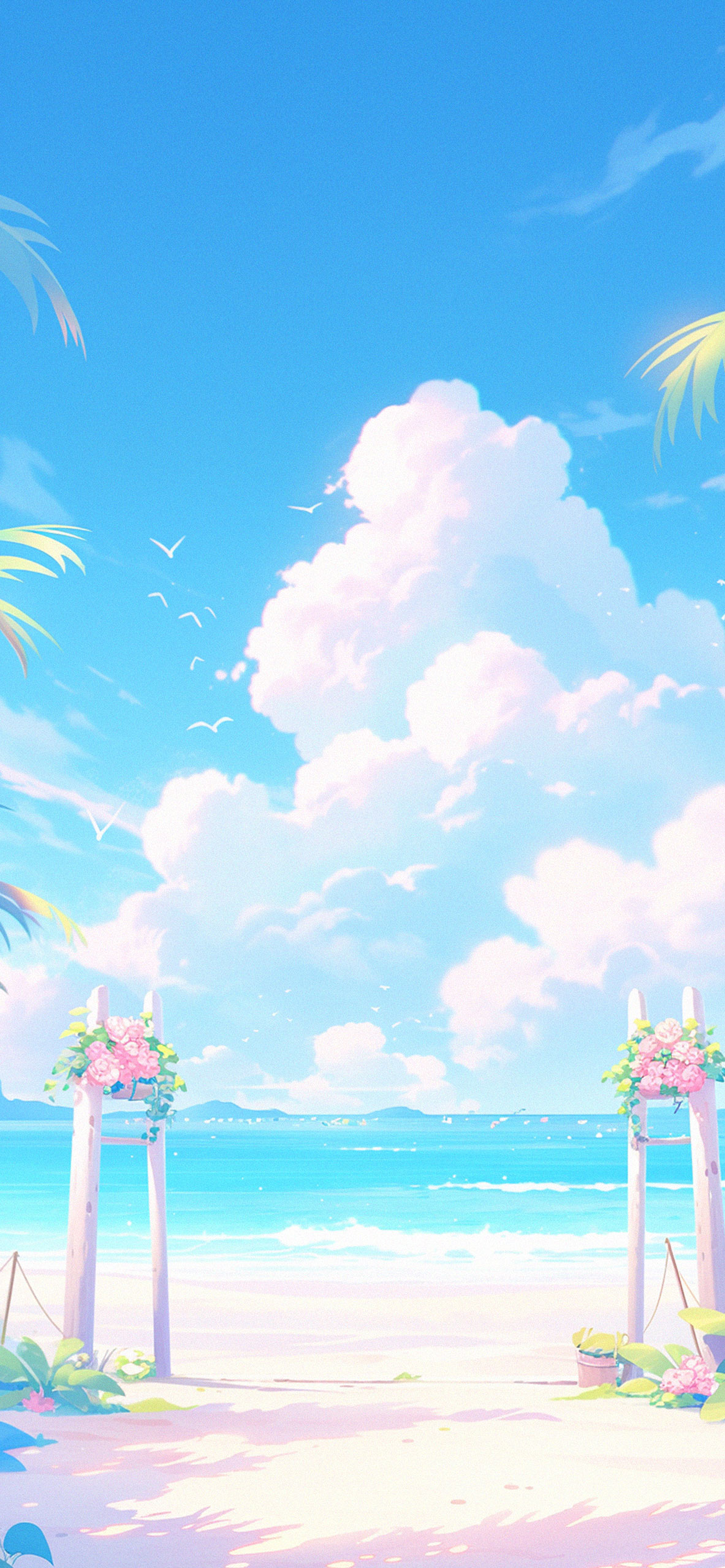 Beautiful Summer Beach Anime Wallpaper