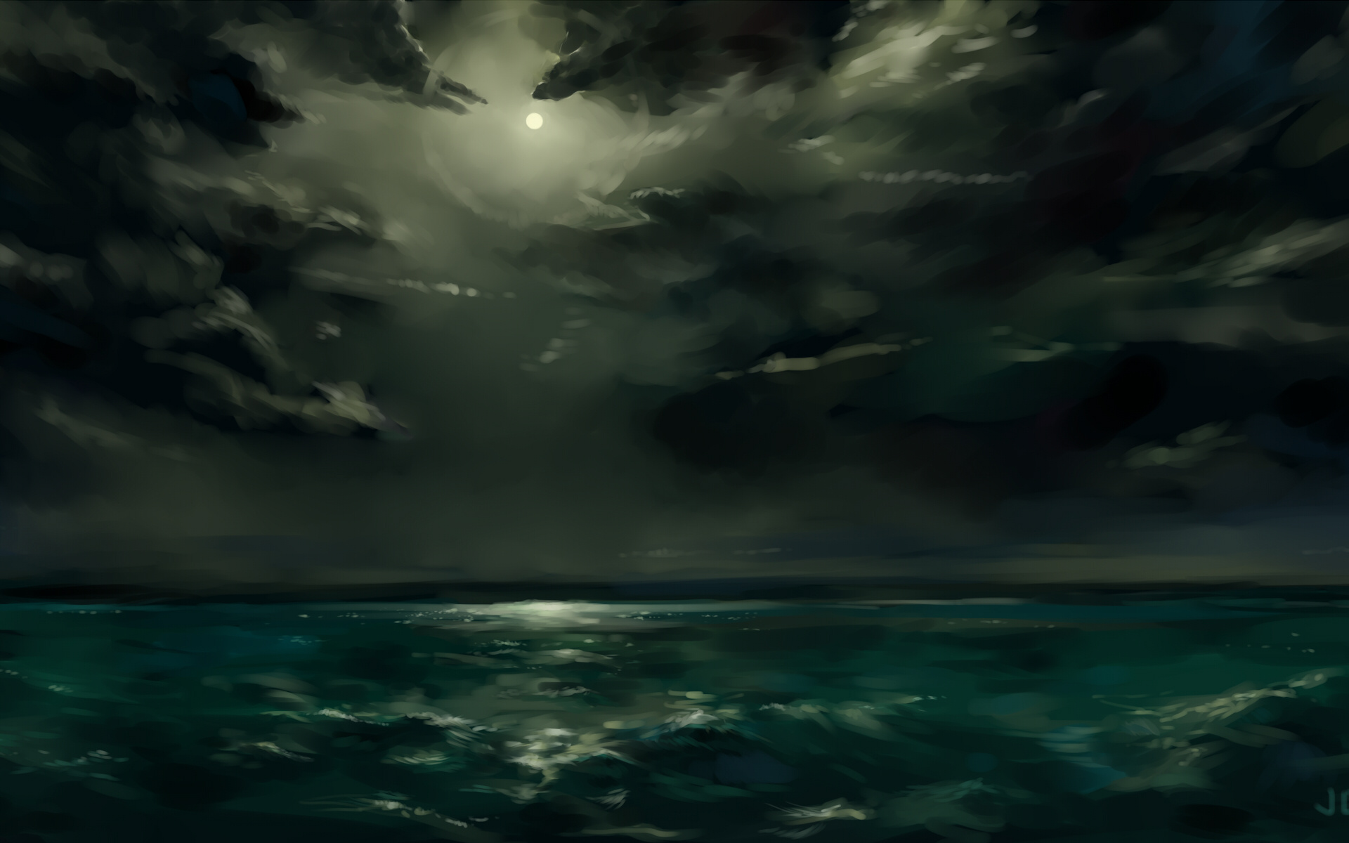 Dark Ocean Dreams: A Stunning HD Wallpaper
