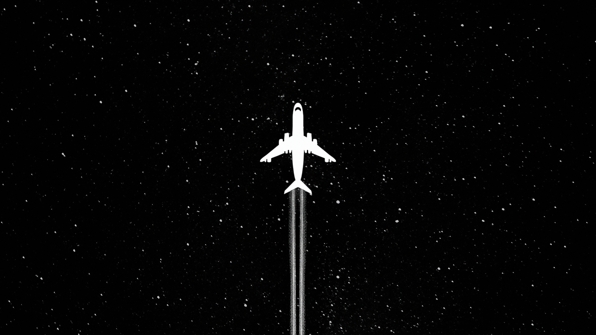 White Plane Dark Minimal 4k