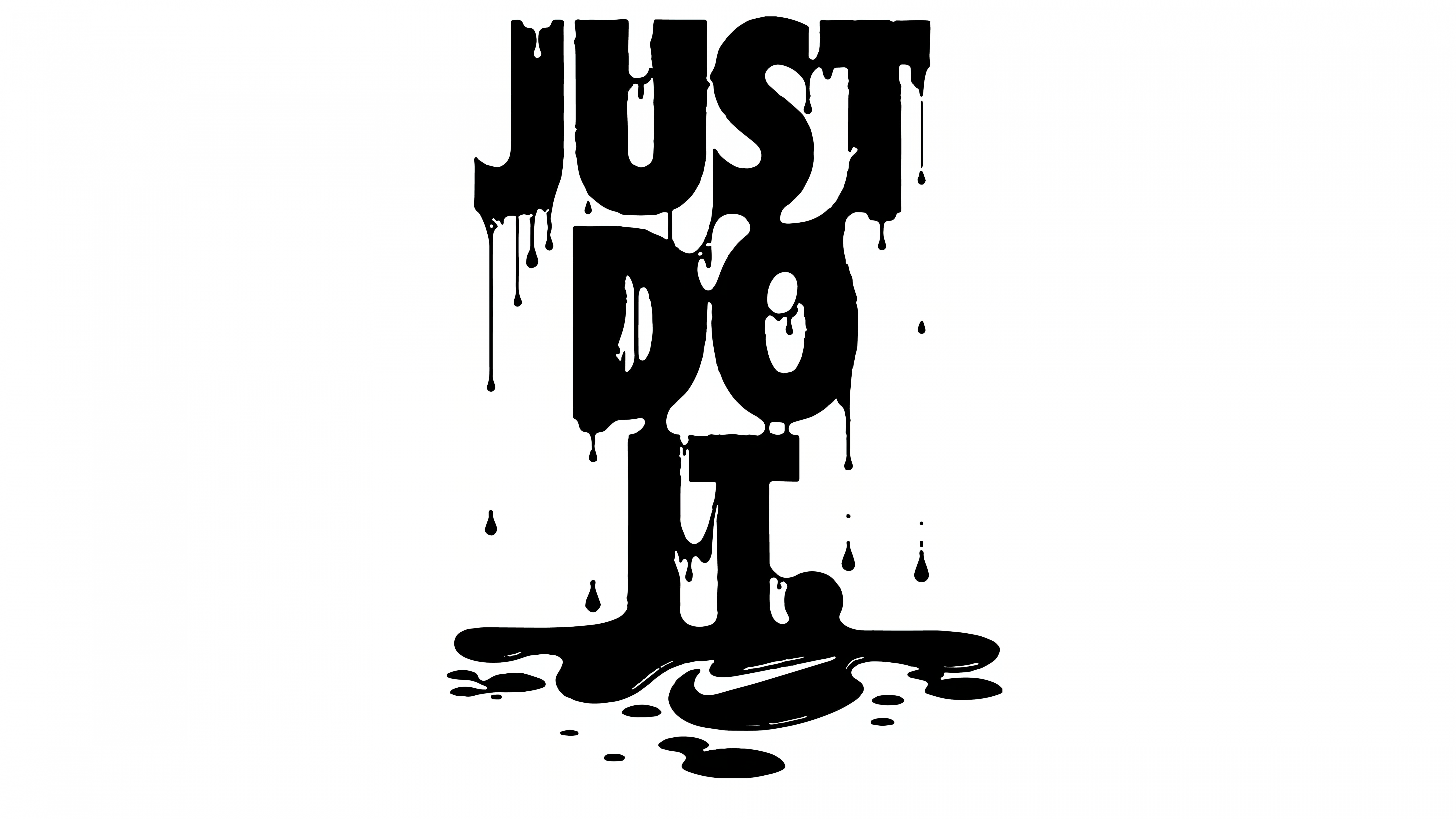 Just Do It Wallpaper 4K, Drippy, 8K, White background