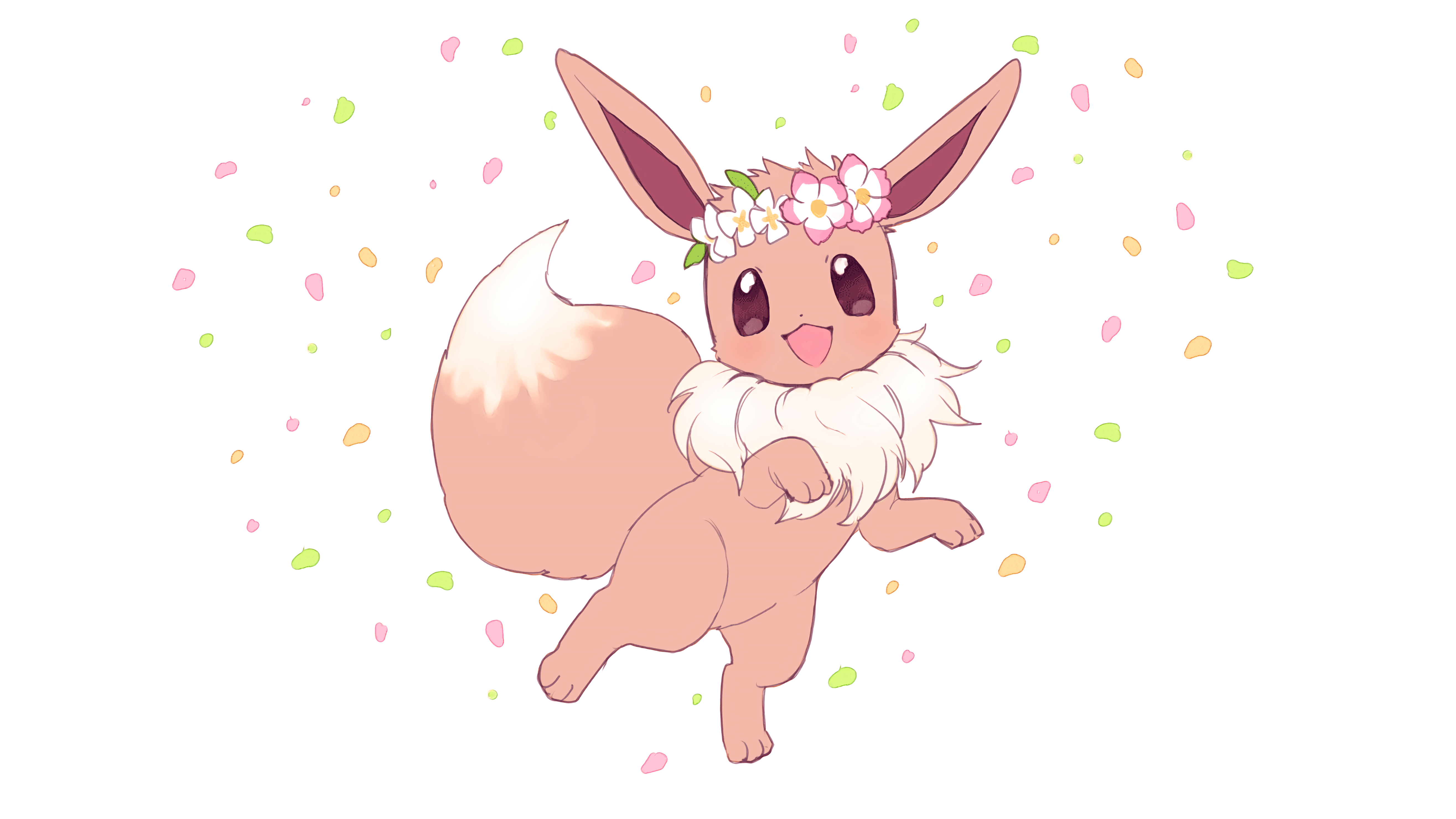 I know I'm posting a lot today, but I just wanted to share with you this 4K Eevee PC wallpaper I've upscaled from the one I posted earlier and edited a bit