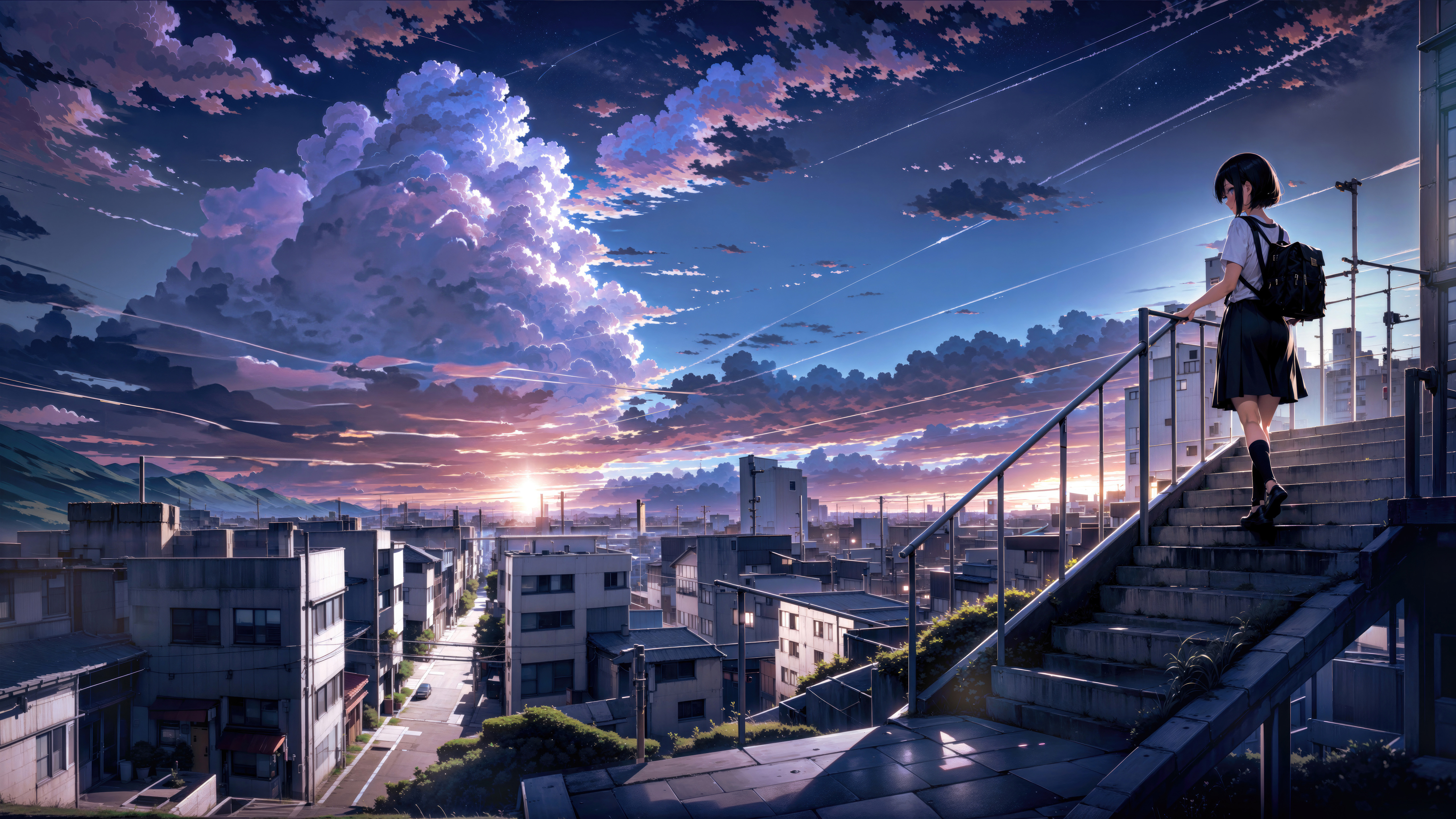Makoto Shinkai Anime Cityscape 5k, HD Anime, 4k Wallpaper, Image, Background, Photo and Picture