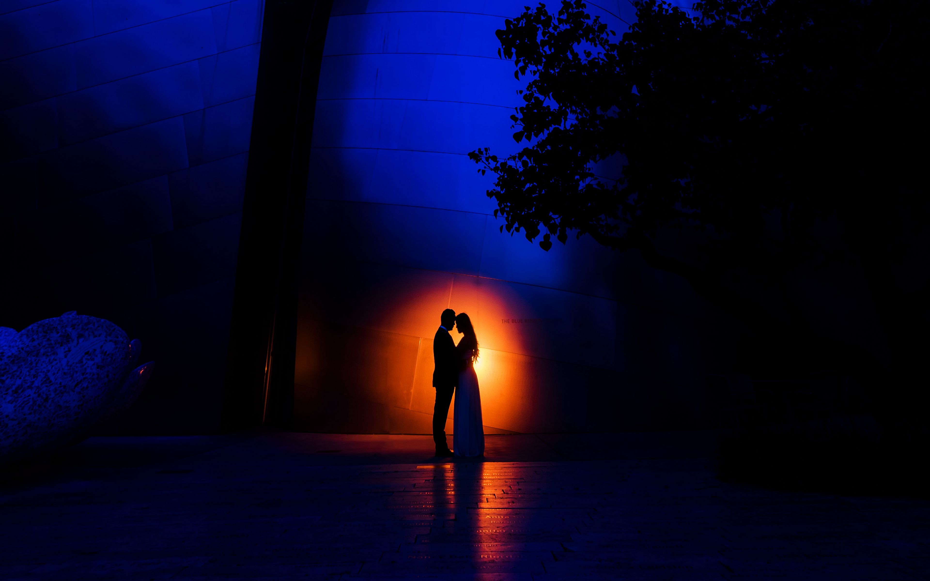 Download wallpaper 3840x2400 couple, silhouettes, love, romance, night 4k ultra HD 16:10 HD background