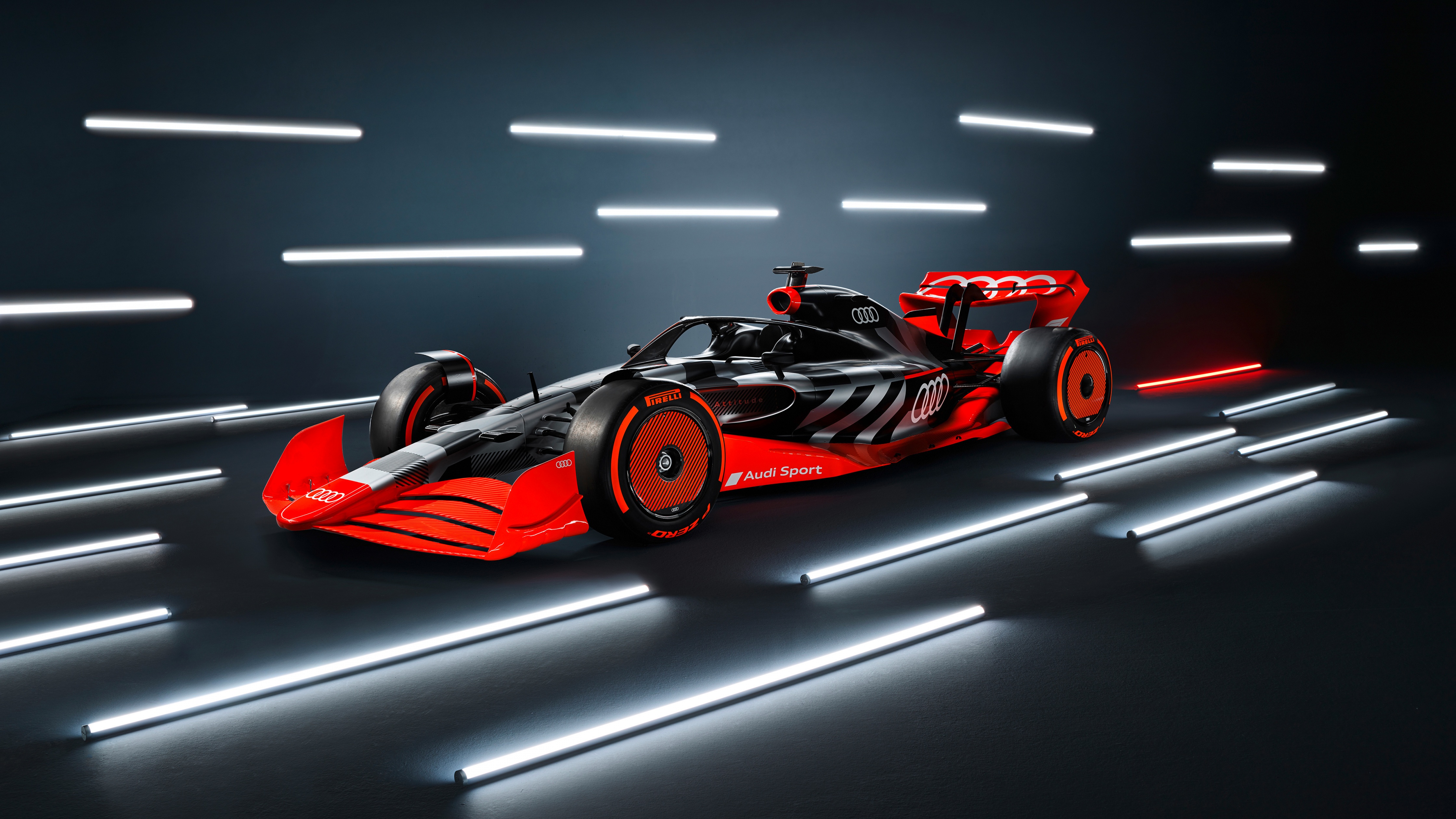 Audi F1 launch livery Wallpaper 4K, Formula E racing car