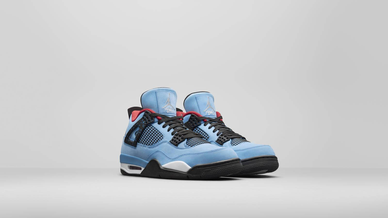 Download Cactus Jack Travis Scott Jordan 4 Pair On White Aesthetic Wallpaper