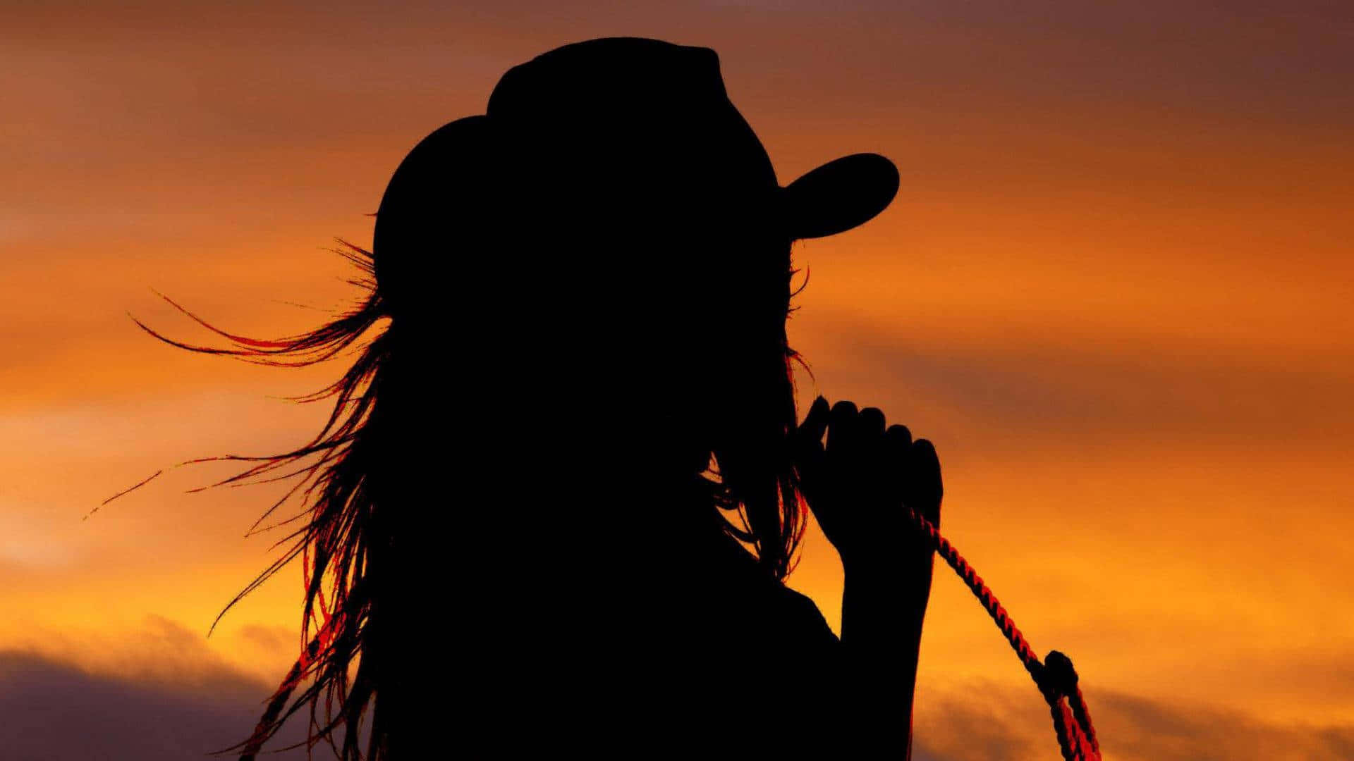 Download Cowgirl Aesthetic Black Shadowy Silhouette Wallpapers