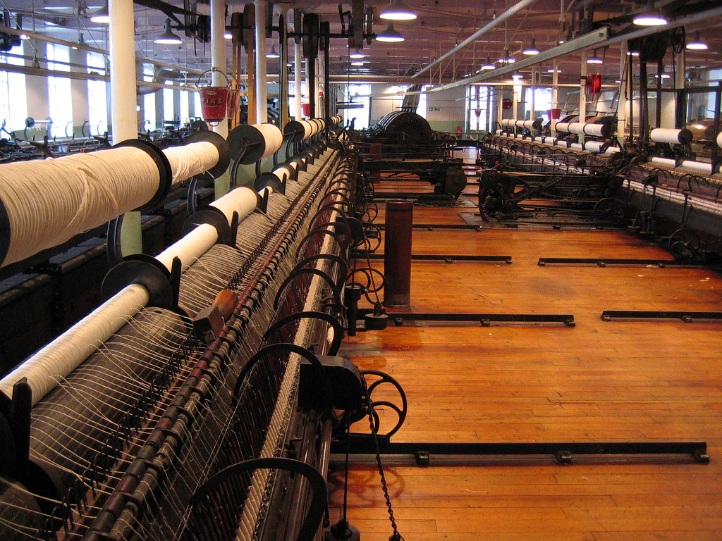 Spinning room. Helmshore Mills Textile Museum