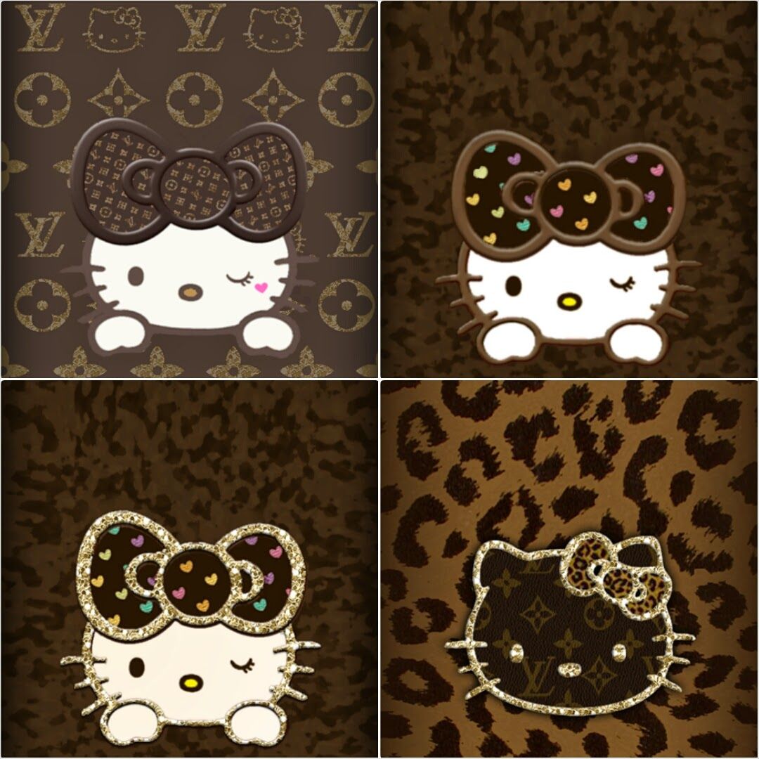 Brown HelloKitty wallpaper(4). Pink wallpaper hello kitty, Hello kitty wallpaper, Love pink wallpaper