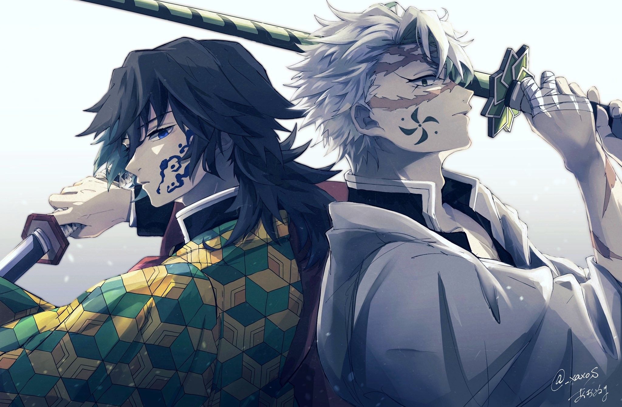 Save & Follow. Giyu Tomioka • Sanemi Shinazugawa • Demon Slayer • Kimetsu no Yaiba. Anime, Dragon slayer, Anime demon