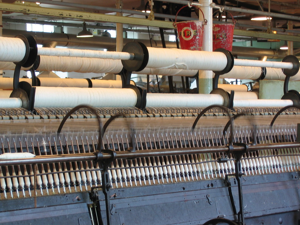 Mule, spinning. Best viewed large. A spinning mule in actio