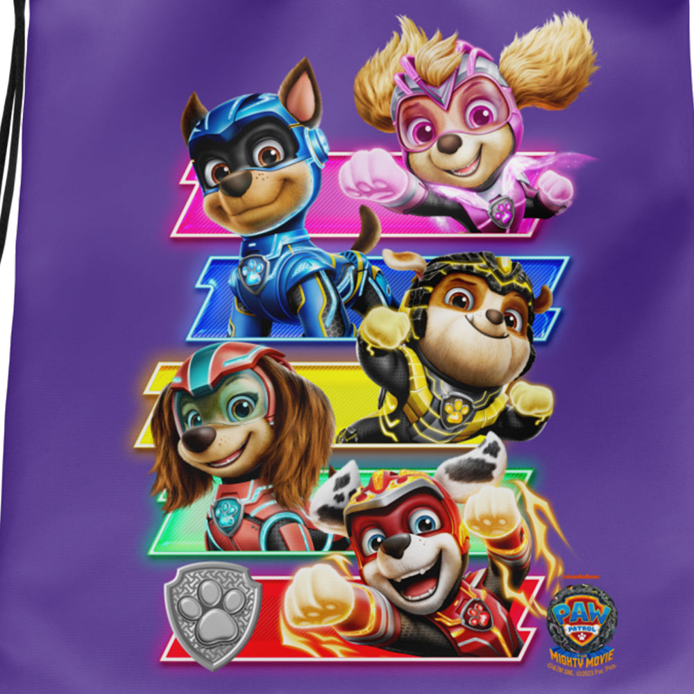 PAW Patrol The Mighty Movie Purple Drawstring Bag