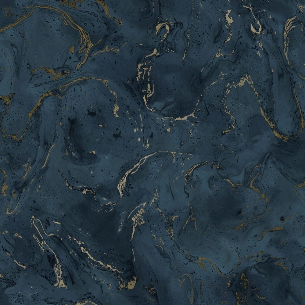 Onyx Marble Metallic Wallpaper Navy Blue Gold. I Love Wallpaper