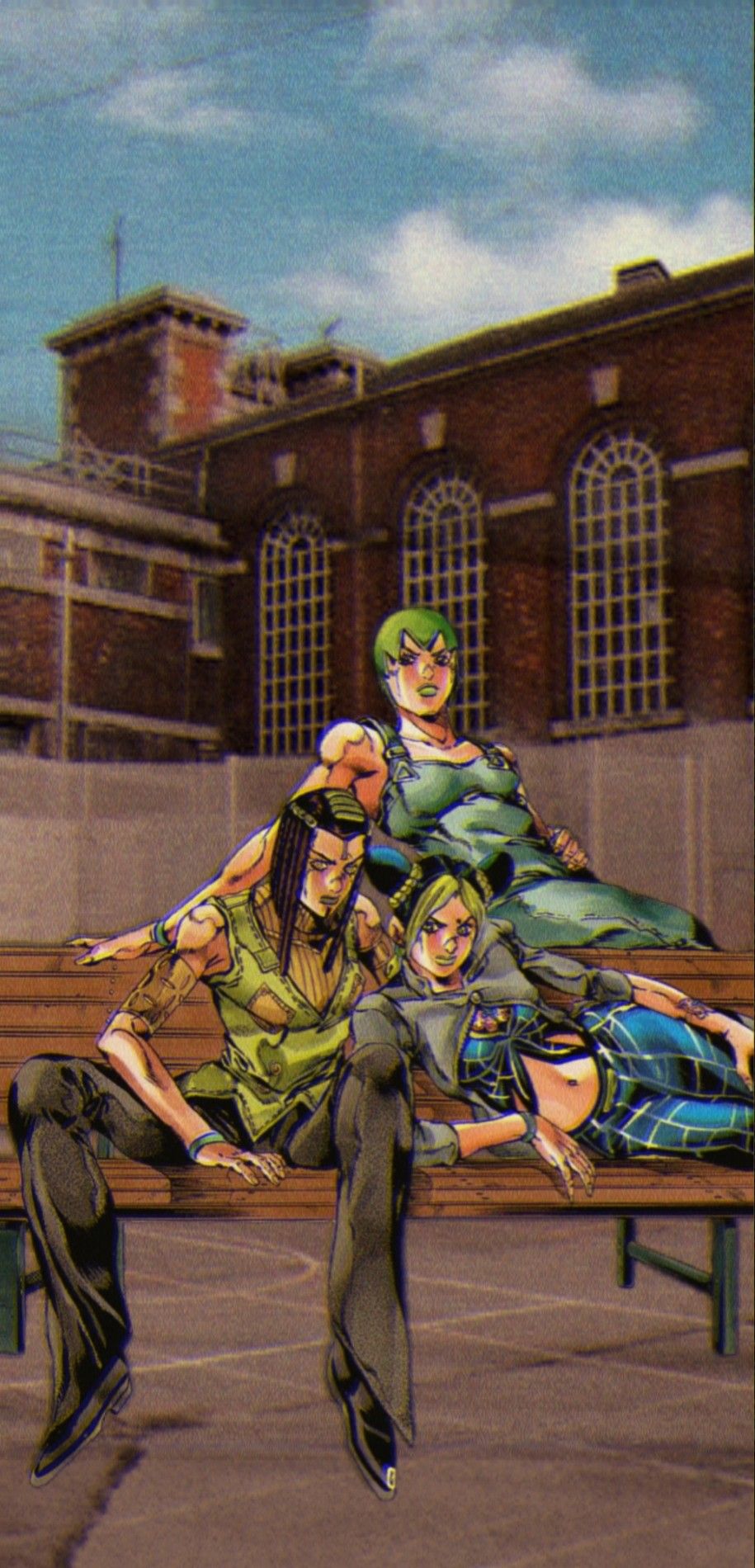 JoJo's Bizarre Adventure Part 6: Stone Ocean [Playing Catch] iPhone Wallpaper *aesthetic*. Jojo's bizarre adventure, Jojo bizzare adventure, Jojo bizarre