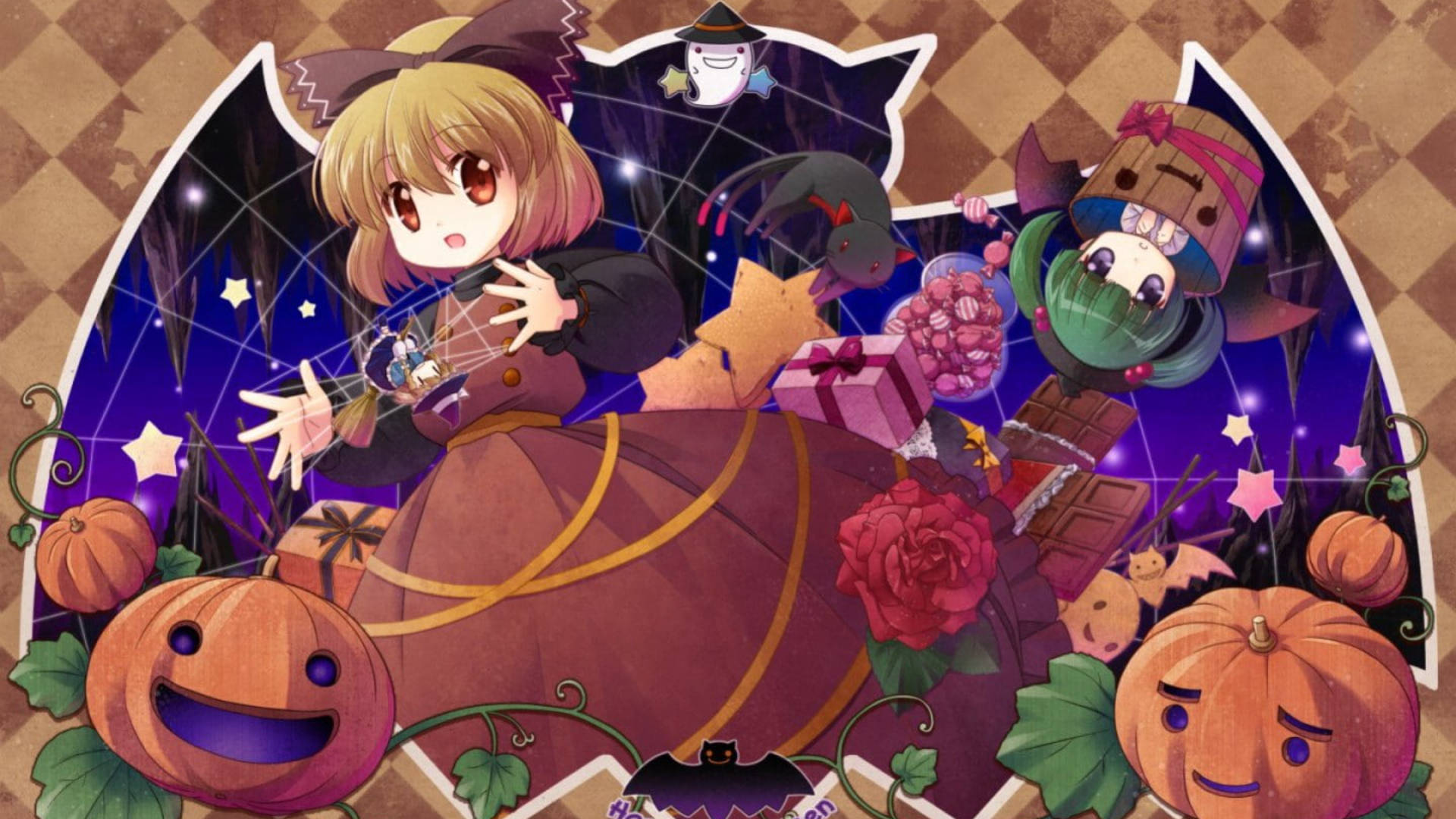 Download Anime Cute Halloween Desktop Wallpaper